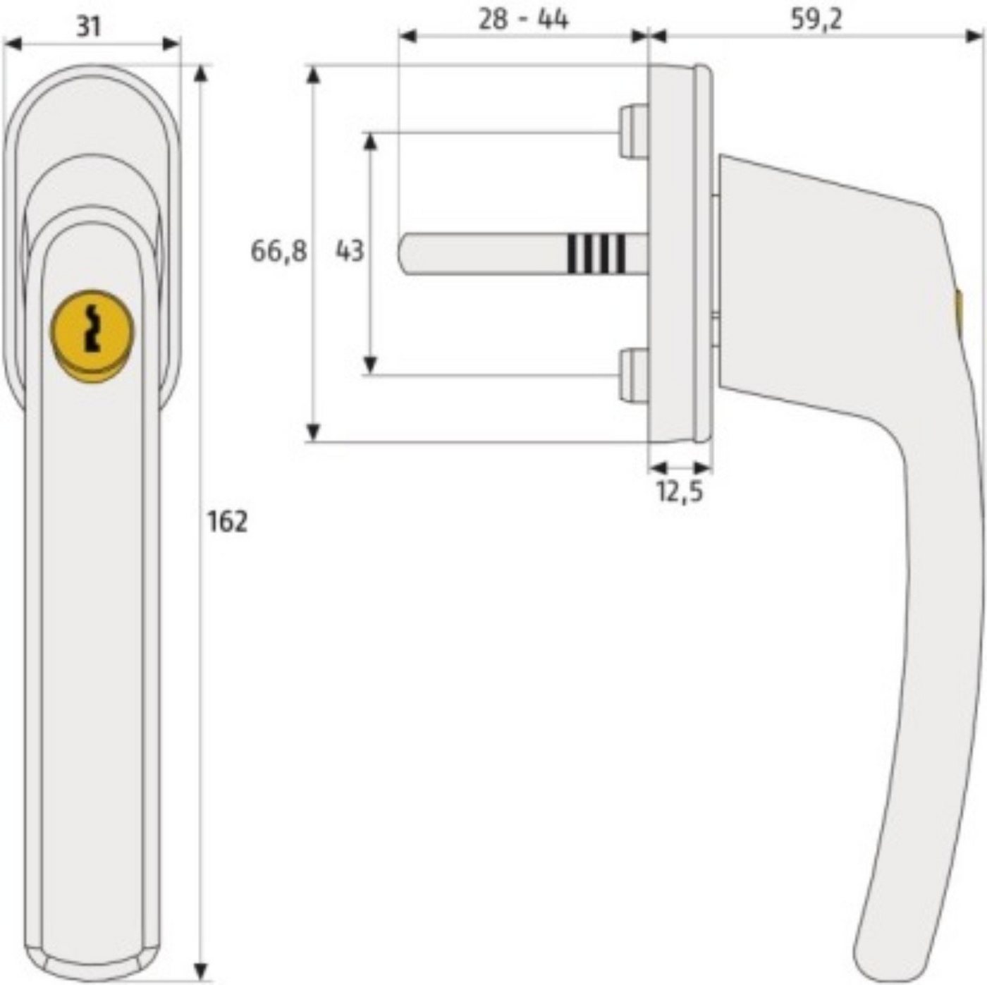Thumbnail - ABUS Fenstergriff ABUS FG200 Weiß, Braun, Silber, SB abschließbarer Fenstergriff, 5er Set silber, abschließbar, Kindersi...