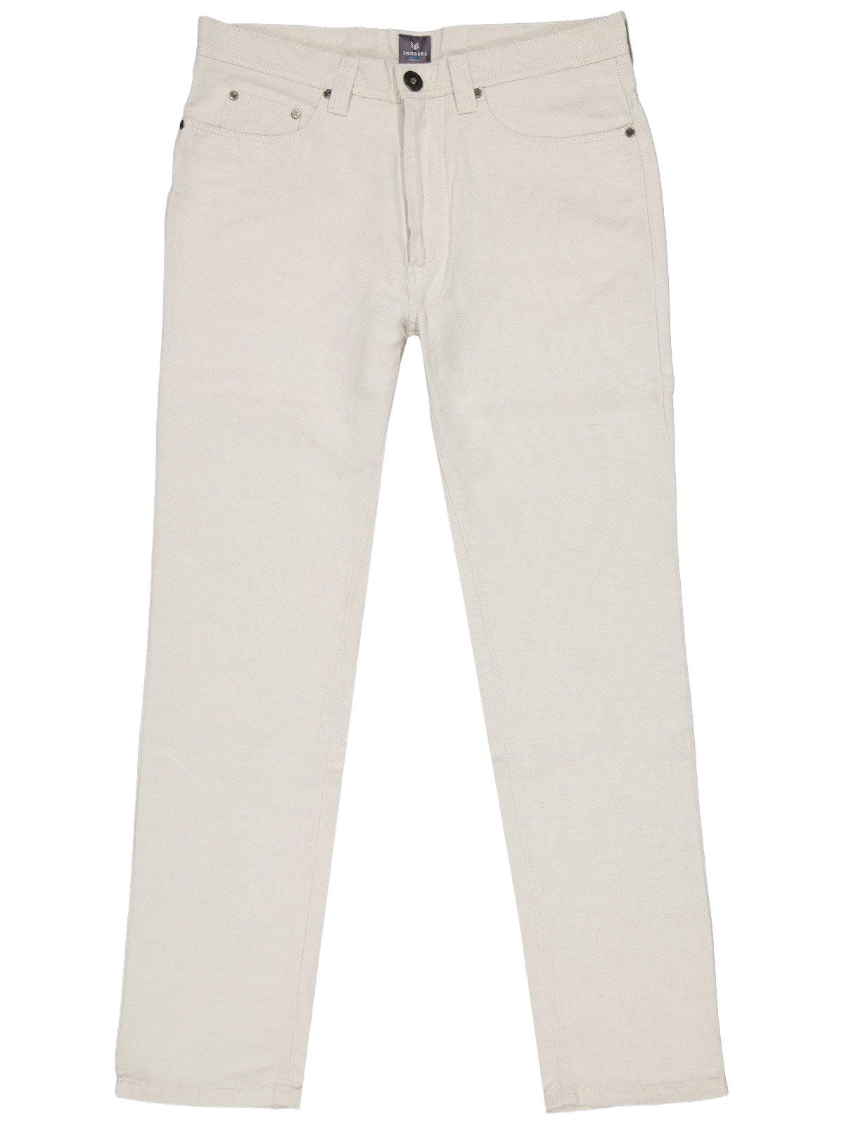 ENGBERS GERMANY 5-Pocket-Hose Herren 5 Pocket Hose aus italienischem Garn, Naturweiss