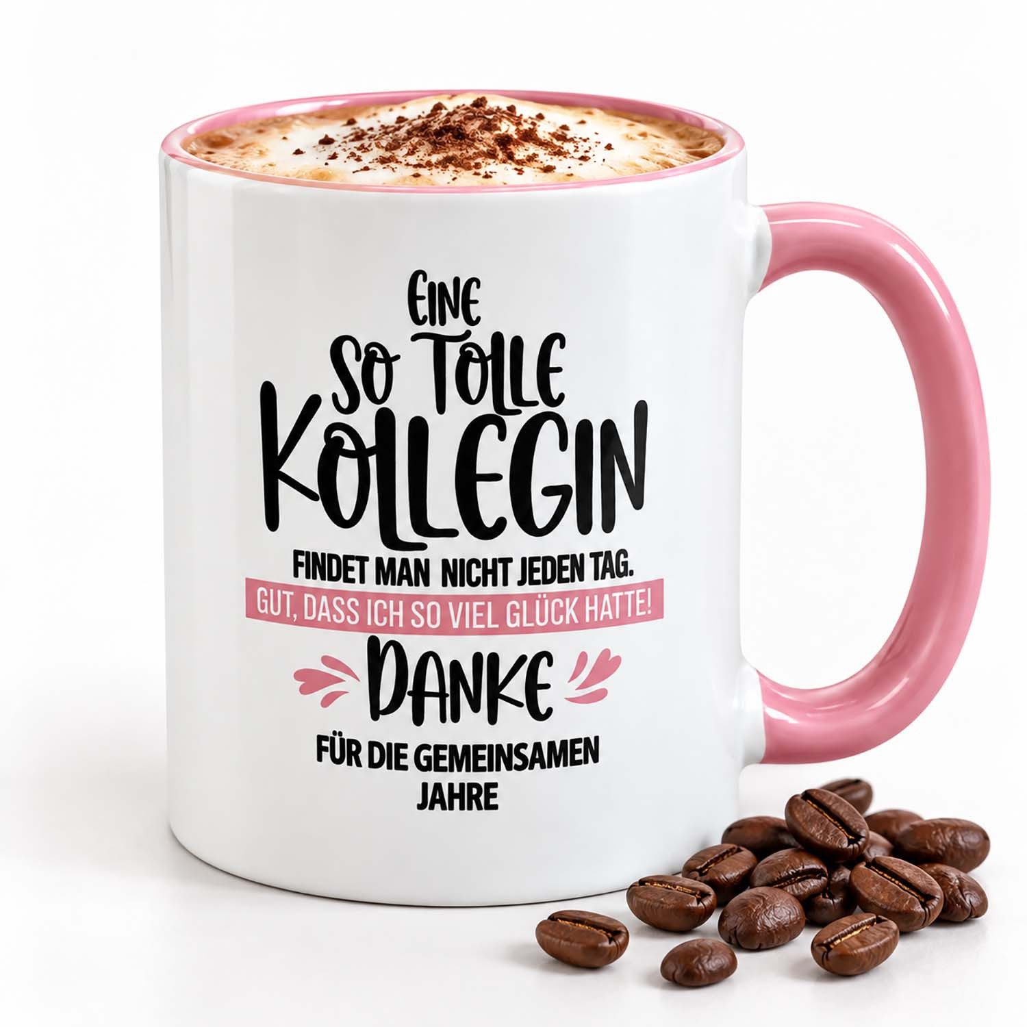 Camolo Tasse Keramik mit Spruch zum Abschied einer Kollegin, Keramik
