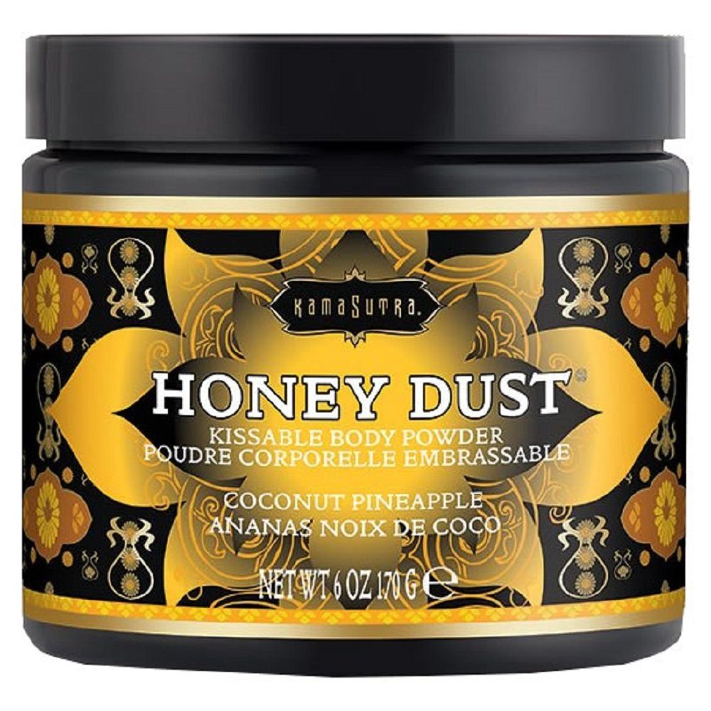 KamaSutra Intimpflege Coconut Honey 170g, Pineapple, mit Dose Dust Federpinsel Körperpuder mit