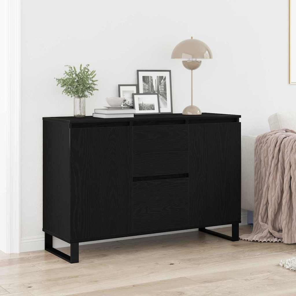 vidaXL Sideboard Sideboard Schwarz Eichen-Optik 101,5 x 35 x 70 cm Holzwerkstoff (1 St)