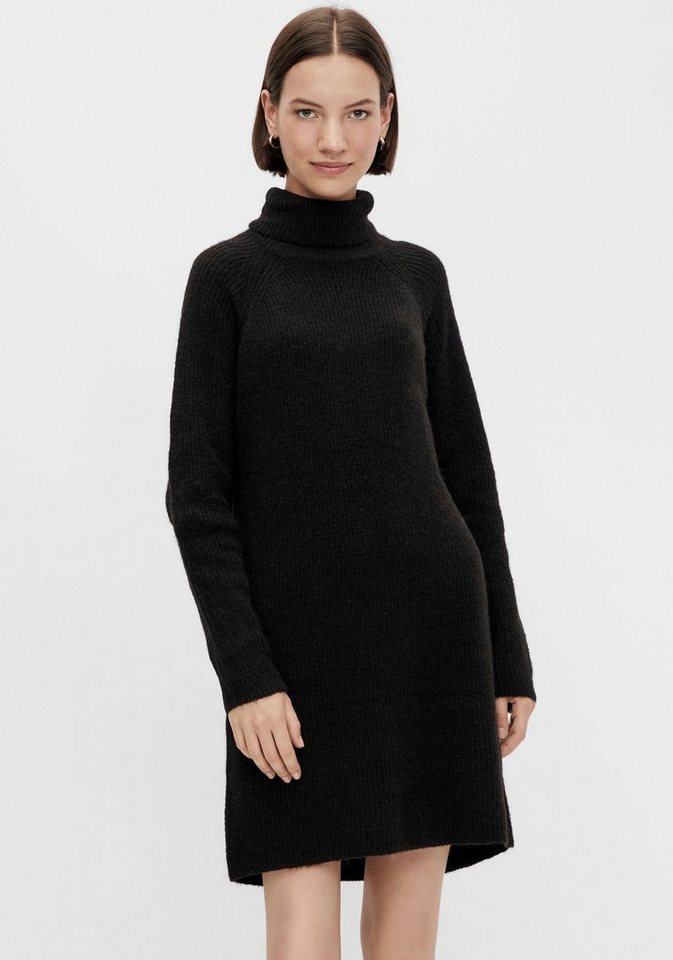 pieces Strickkleid PCELLEN LS HIGH NECK KNIT DRESS NOOS BC, Aus elastisch  pflegeleichtem Rippstrick mit Woll-Anteil