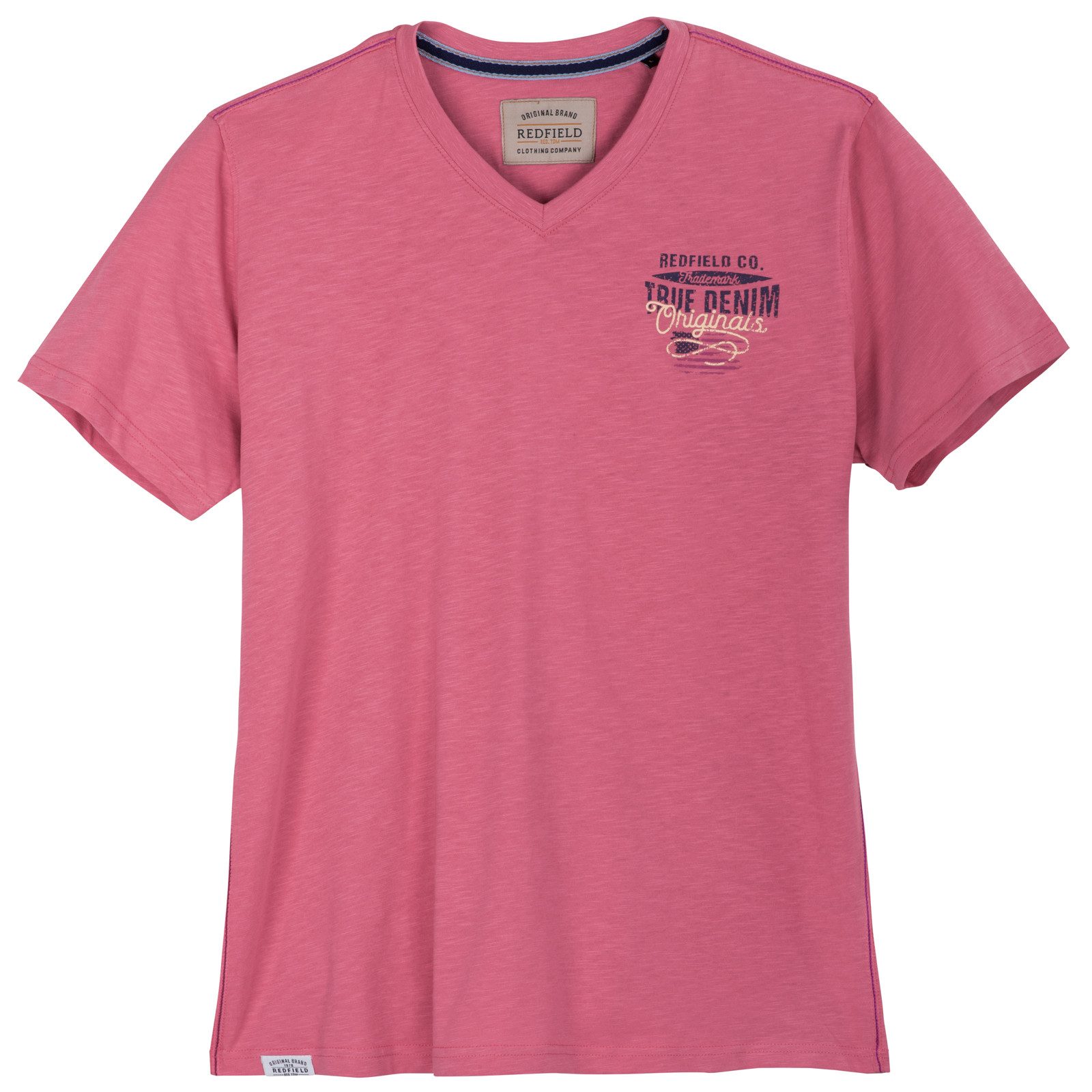 redfield V-Shirt Redfield XXL T-Shirt V-Neck modisch dunkelrosa günstig online kaufen