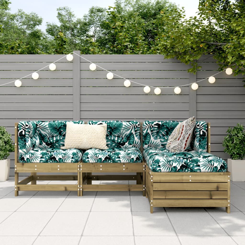 vidaXL Gartenlounge-Set 4-tlg. Garten-Sofagarnitur Kiefernholz Imprägniert, günstig online kaufen