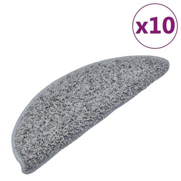 Stufenmatte Stufenmatten 10 Stk 65x25 cm Grau Stufenteppich, vidaXL, Höhe: 25 mm