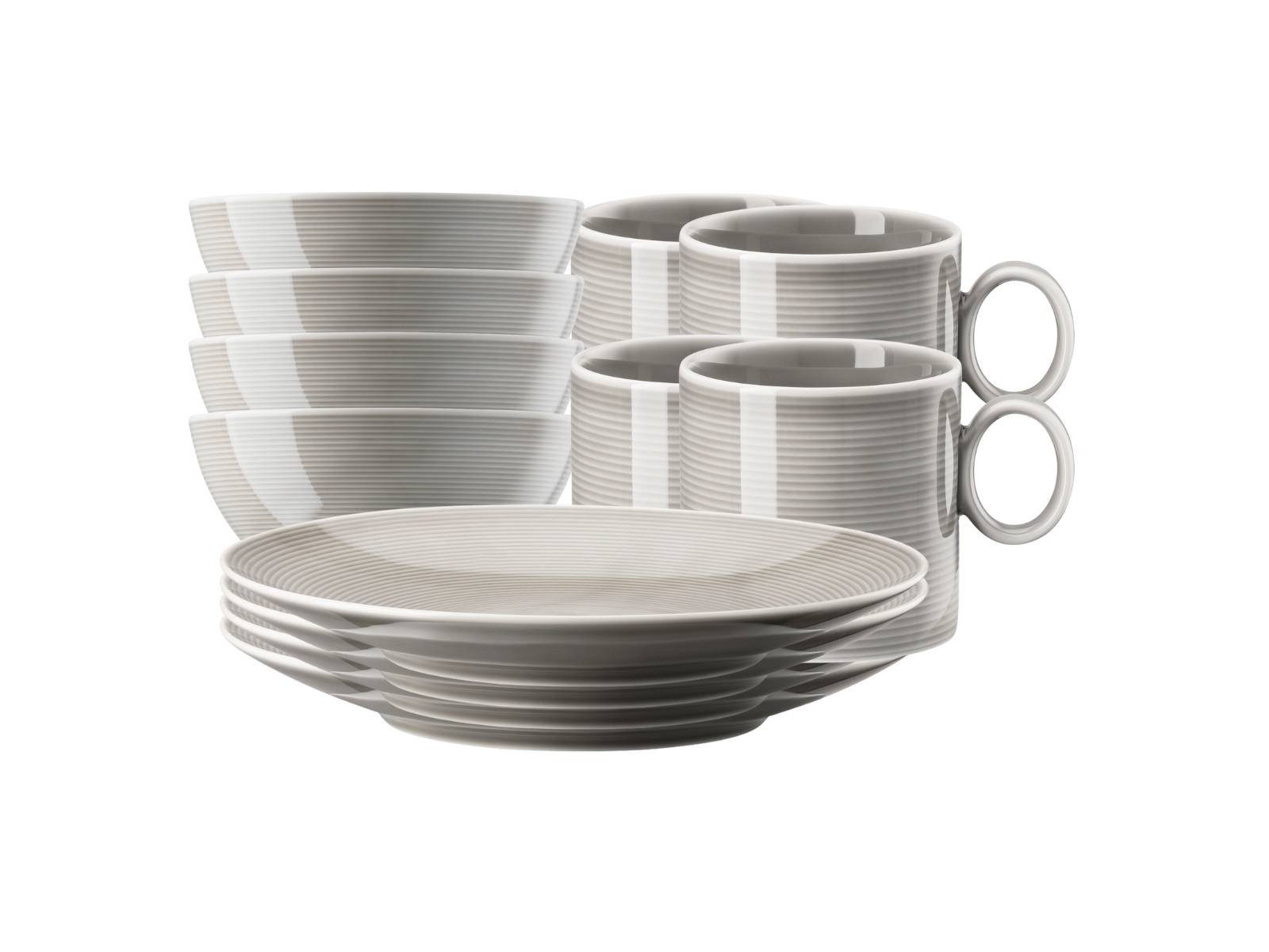 Thomas Porzellan Frühstücks-Set Loft Colour Moon Grey Frühstücksset 12tlg