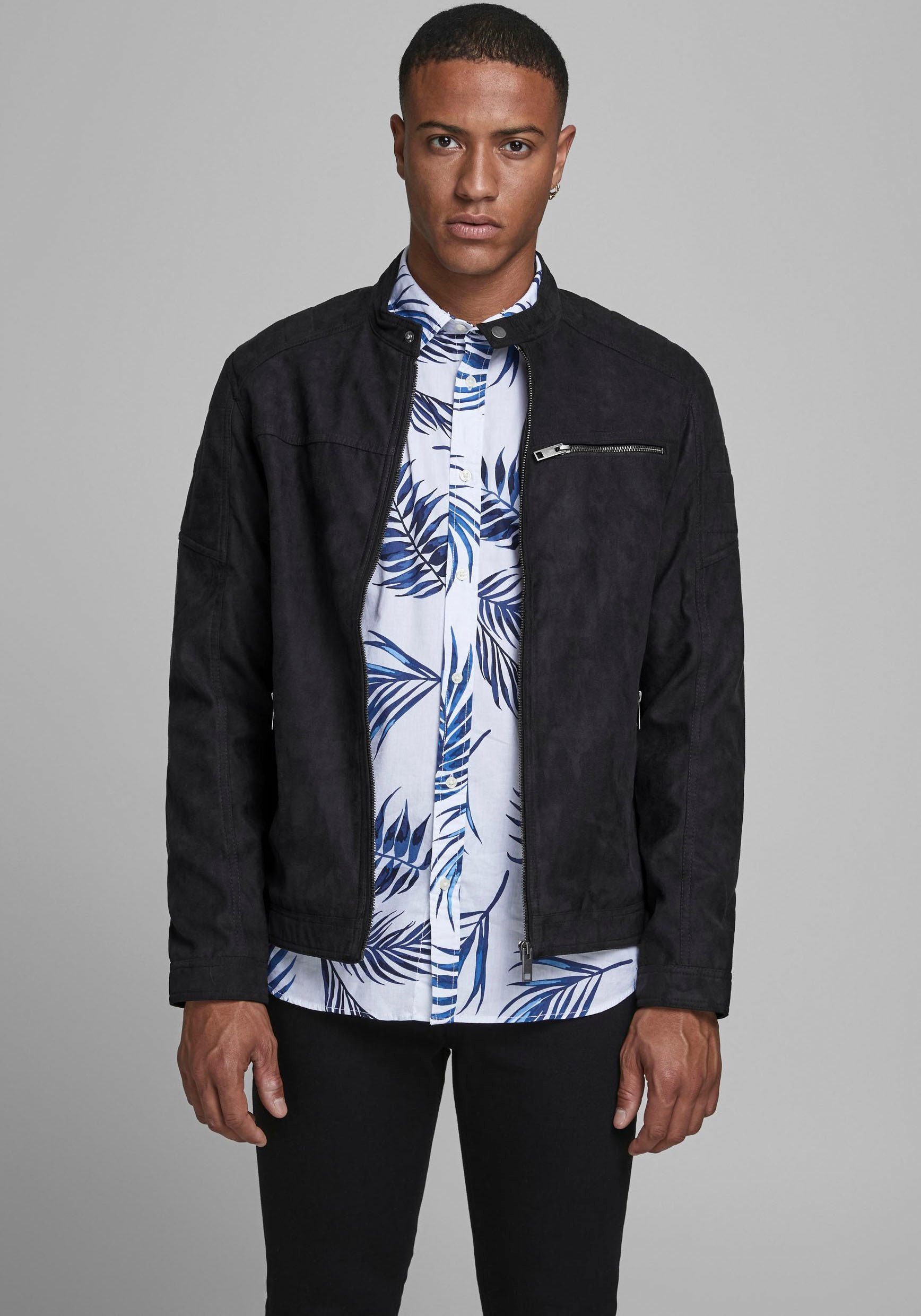 Jack & Jones ROCKY schwarz Bikerjacke JACKET