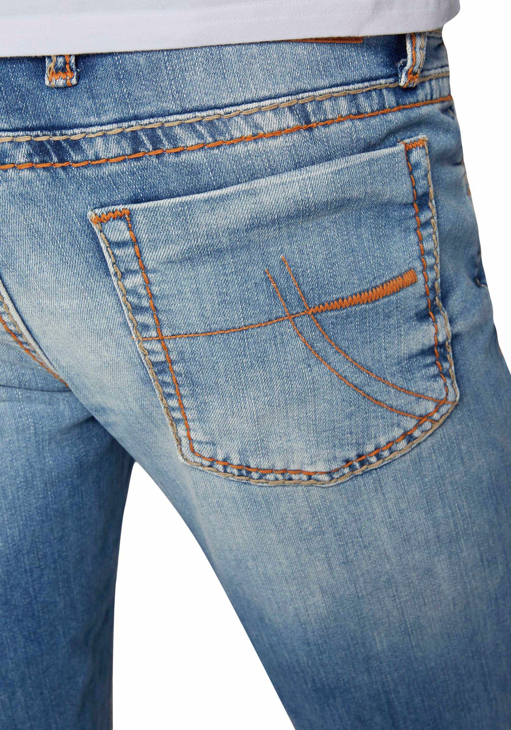 CAMP DAVID Straight-Jeans NI:CO:R611 mit markanten light Steppnähten vintage