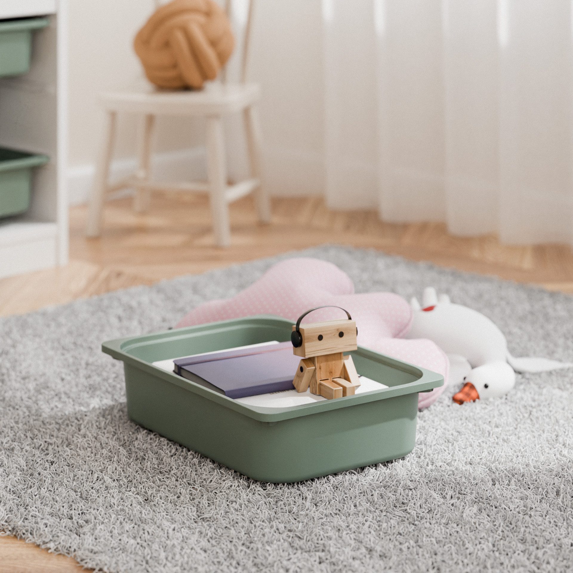 Clutter Cover Aufbewahrungsbox "TRÖVI" (Box passend für Trofast Regale, Kiste aus Kunststoff in verschiedenen Farben, Spielzeugkiste) – Bild 3 von 5
