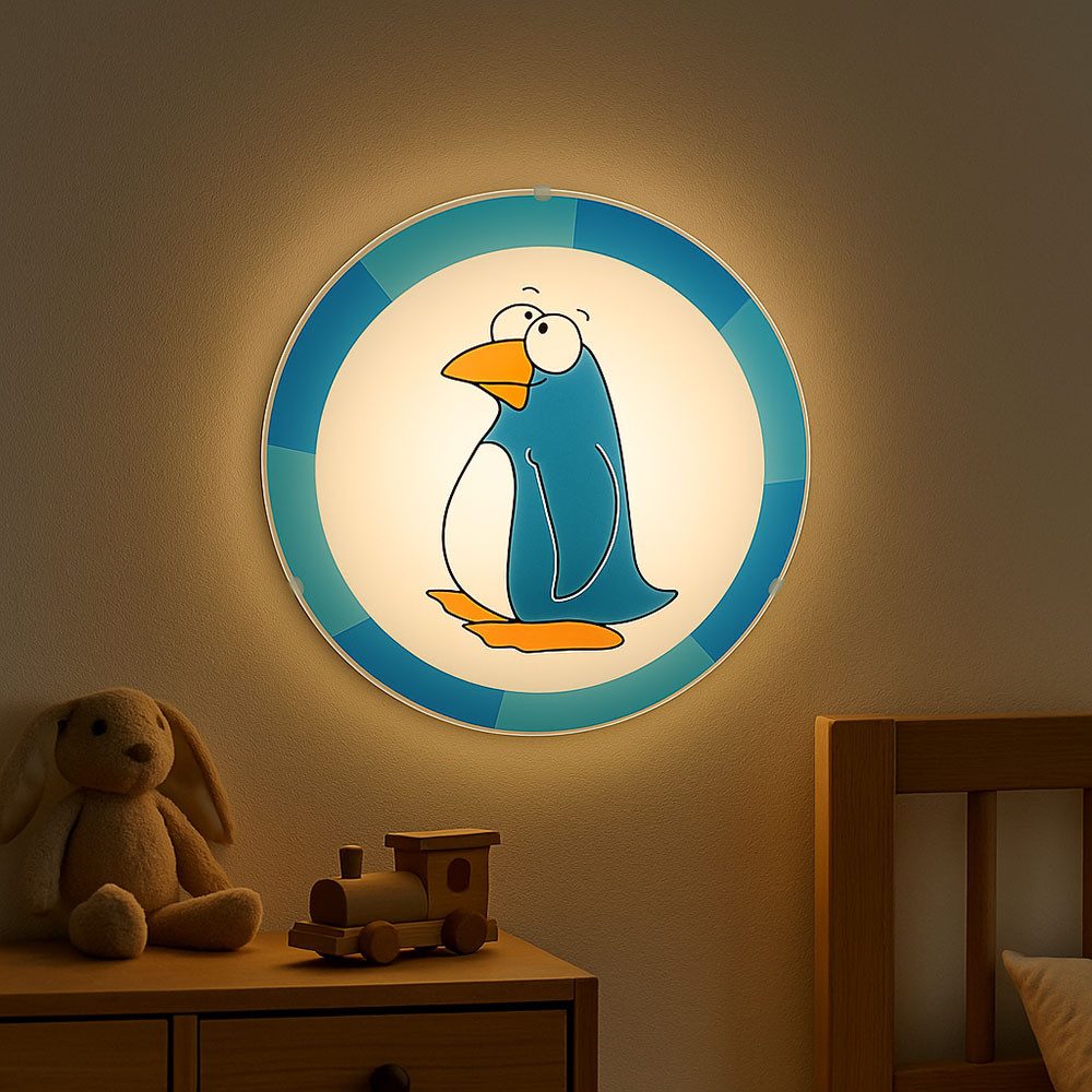 EGLO Deckenleuchte, Leuchtmittel nicht inklusive, Kinderzimmer Deckenleuchte Pinguin Deckenlampe Kinder blau