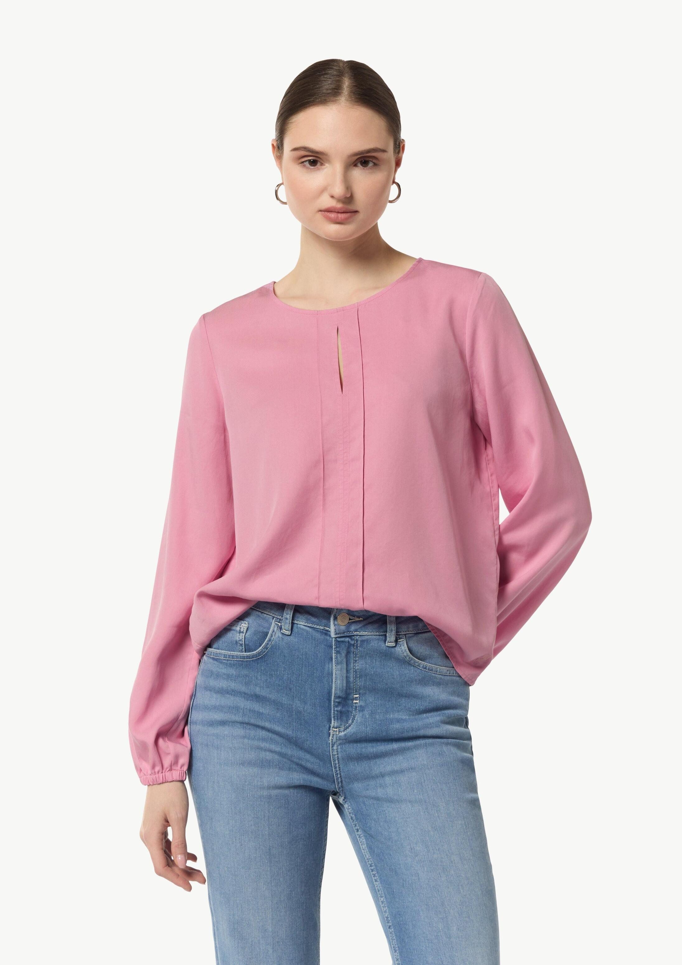 comma Langarmbluse Bluse Lyocell-Bluse mit Cut-Out