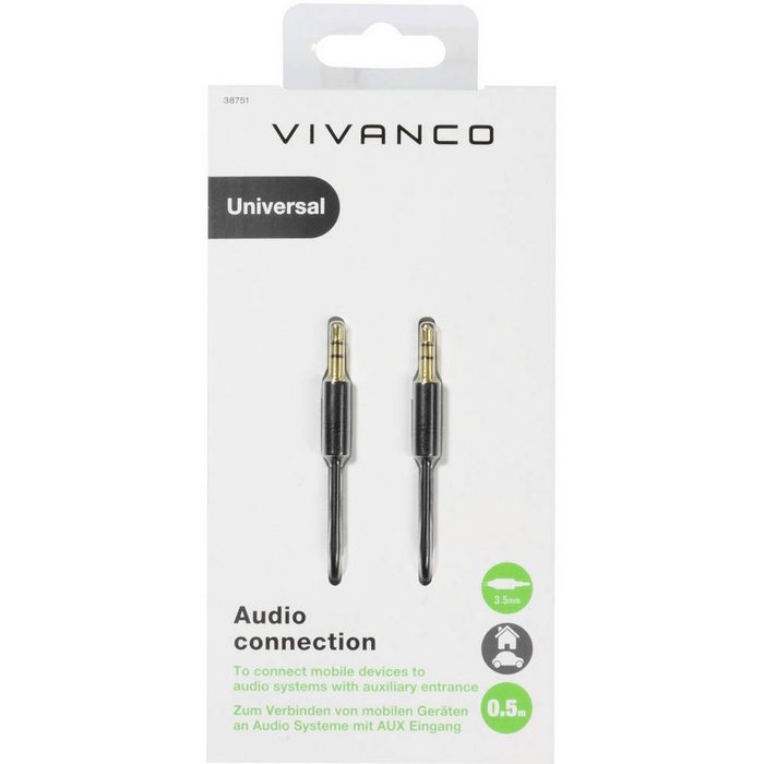 Vivanco 3.5 mm Audio-Kabel 0.5m Audio- &amp; Video-Kabel (0.50 cm) JN8459