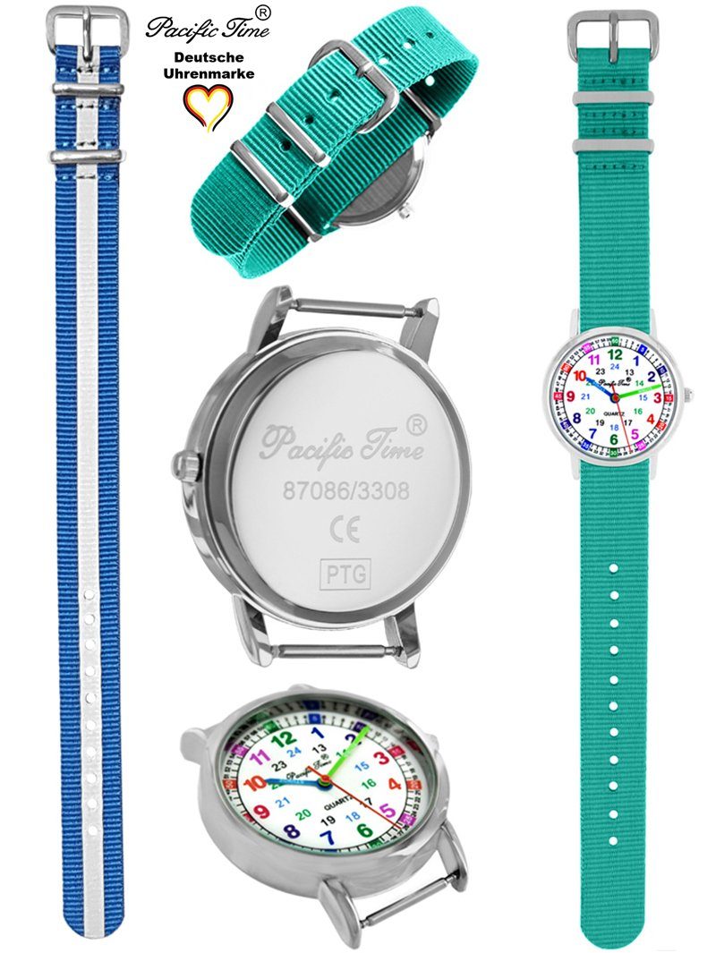 Pacific Time Quarzuhr Set Kinder Armbanduhr Lernuhr Wechselarmband, Mix und Match Design - Gratis Versand