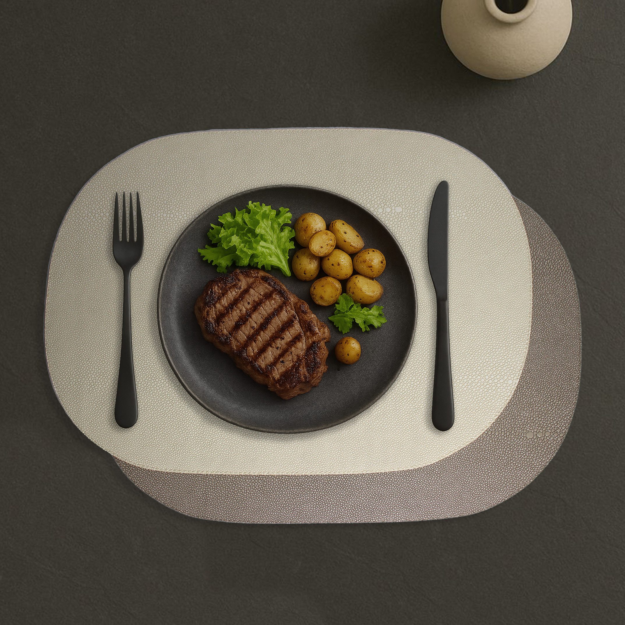 Signature Home Collection Platzset Tischsets 6-er Set oval Rochen Optik bei günstig online kaufen