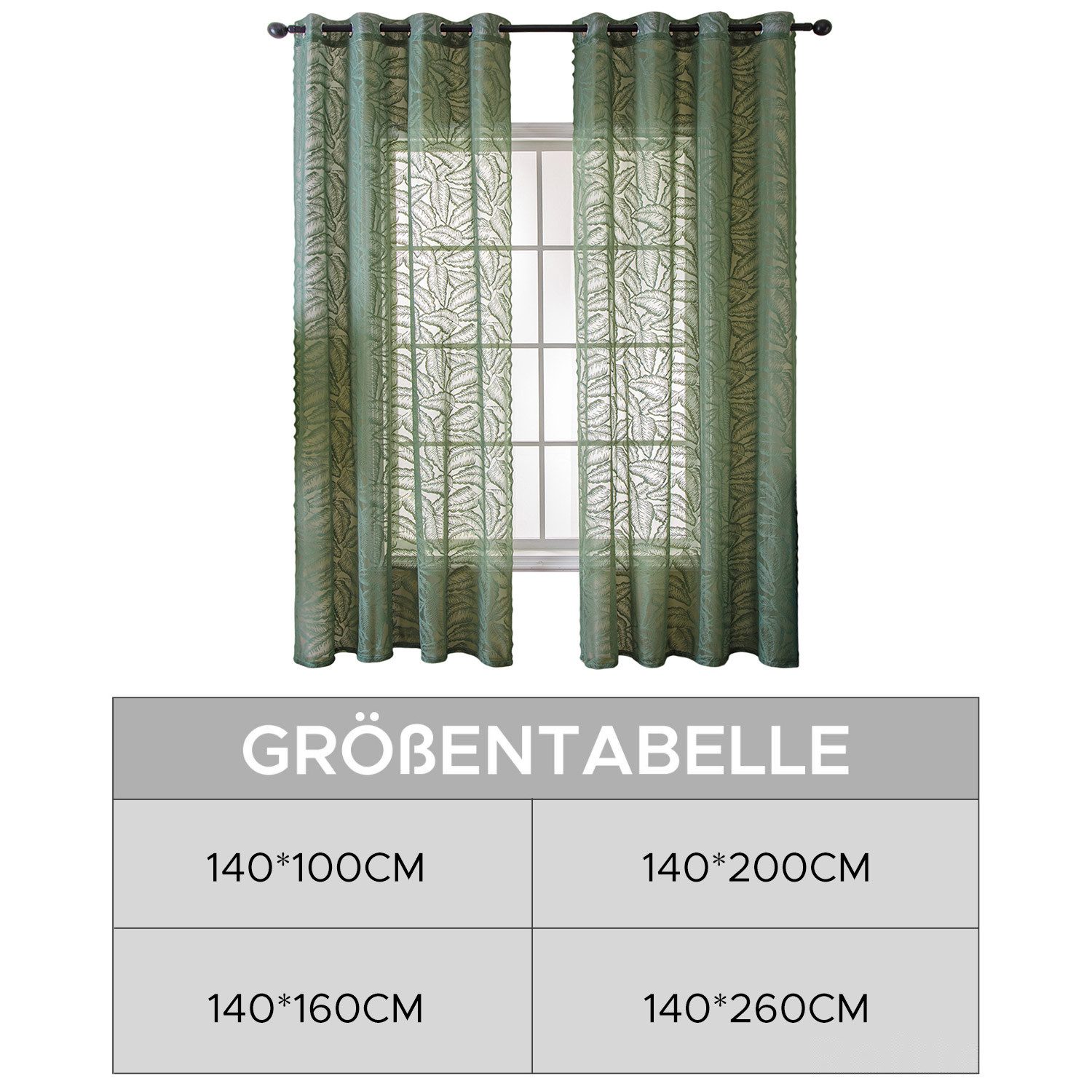 Refttenw Gardine Vorhang Halbtransparent mit Ösen, günstig online kaufen