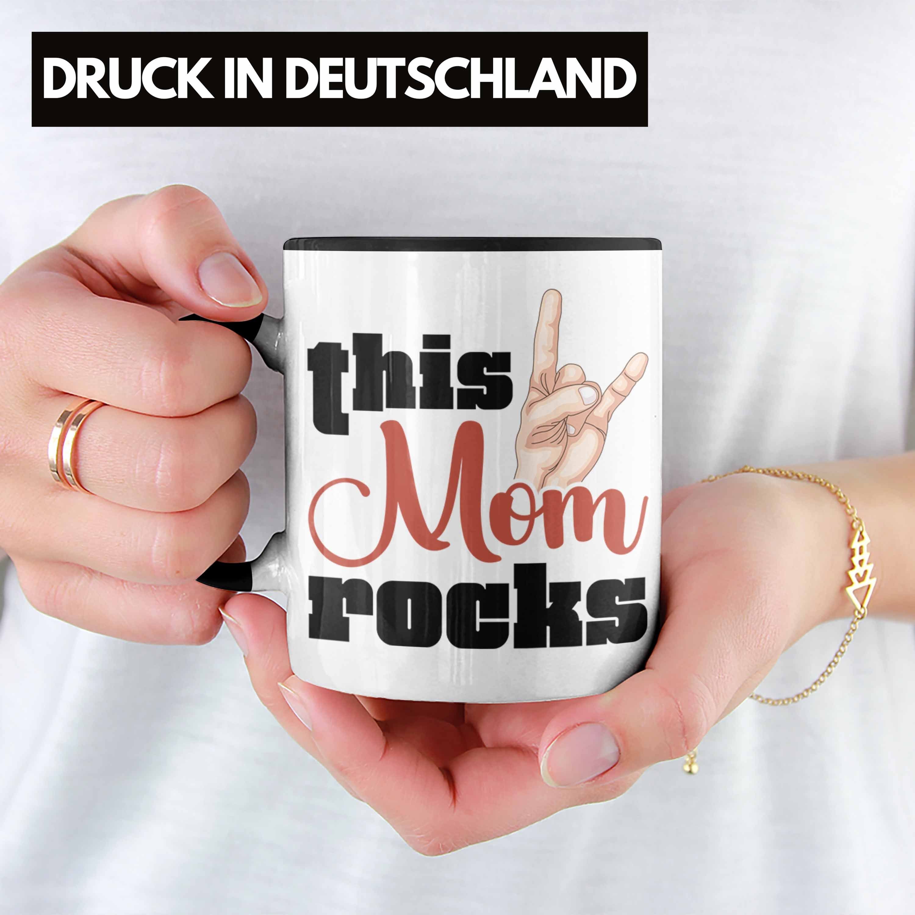 Rocks Trendation Tasse Mama Mom Schwarz This Trendation - Rockn Lustige Roll Geschenkidee Tasse