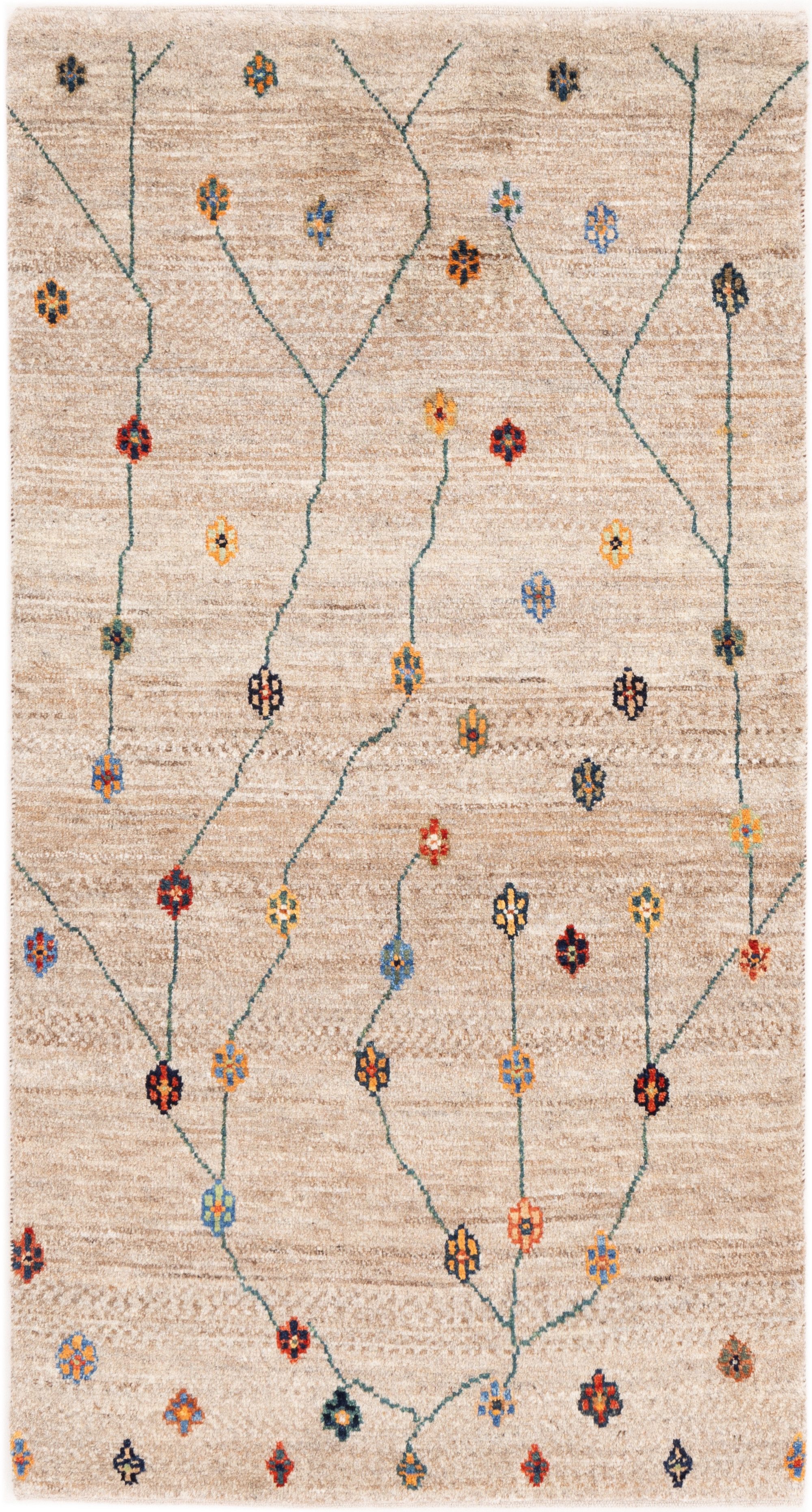 CABBEL Wollteppich Premium Perser Gabbeh Teppich Braun 77x143 cm, Rechteckig, Höhe: 20 mm, Handgeknüpftes Unikat aus 100% Wolle – langlebig und natürlich