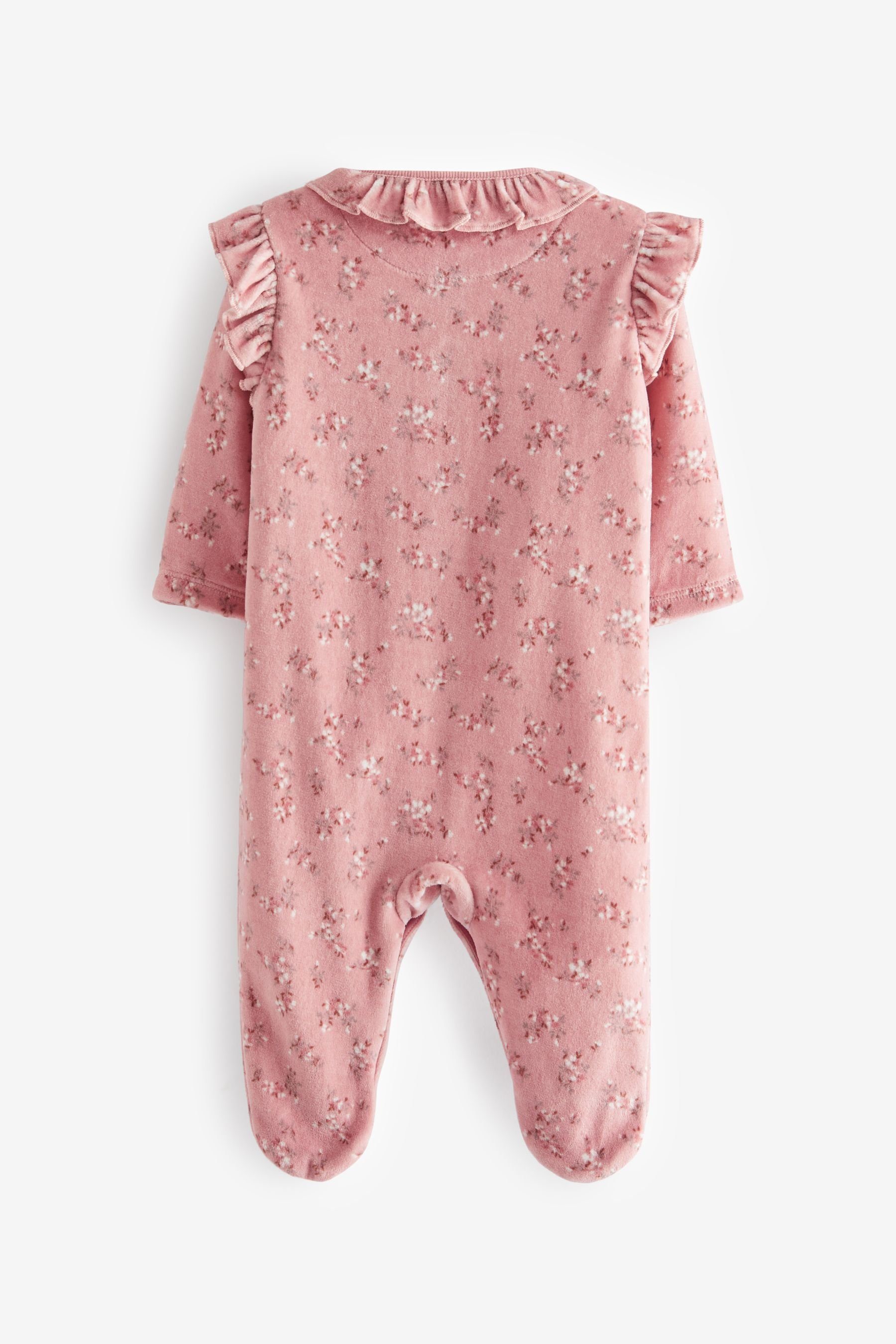 Schlafanzug Next Pink Schlafoverall aus Velours (1-tlg) Blush