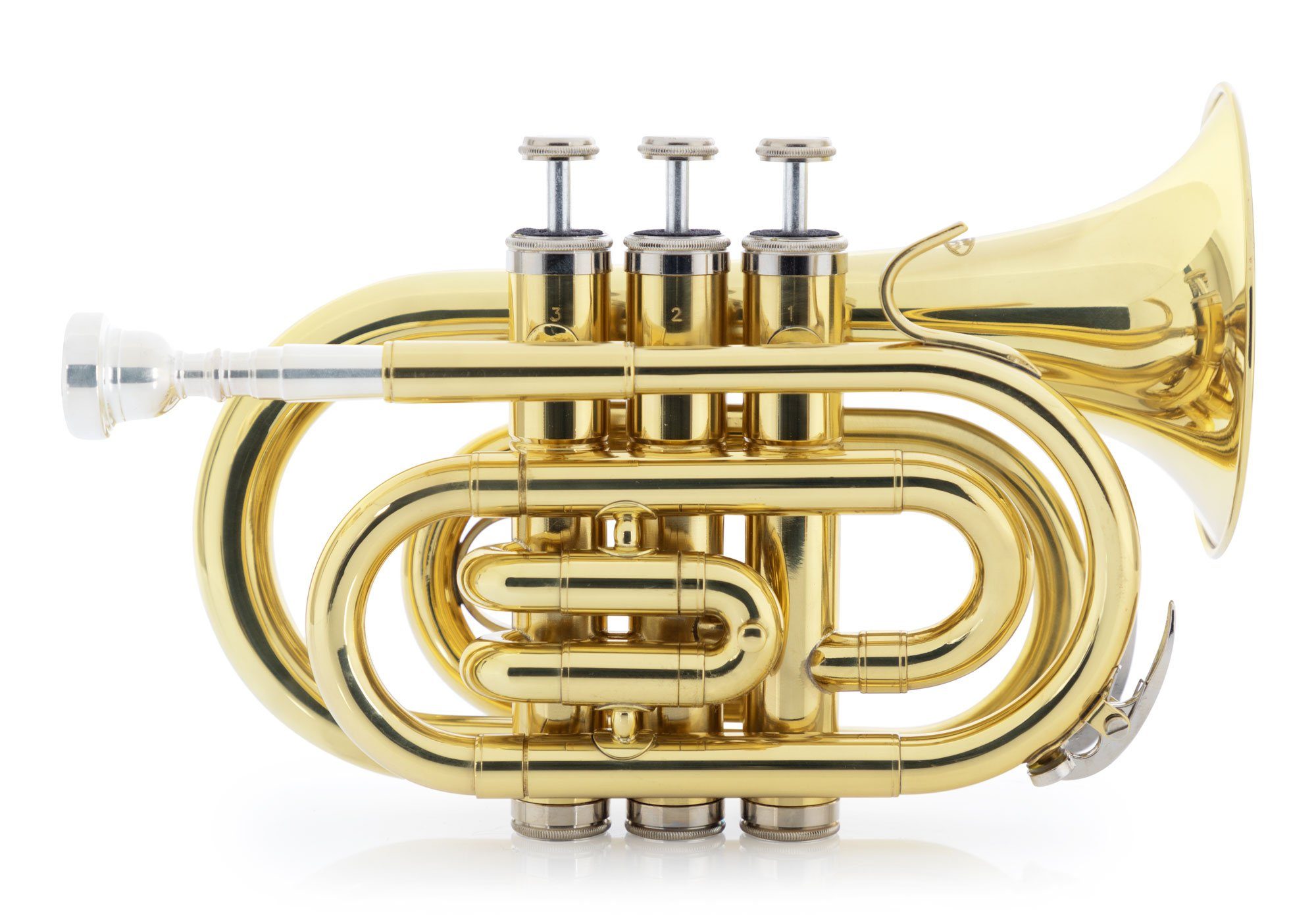 Classic Cantabile Bb-Trompete TT-500 Taschentrompete Messing, (inkl. Koffer & Mundstück), Trompete im Taschenformat, Schallbecher: 105 mm