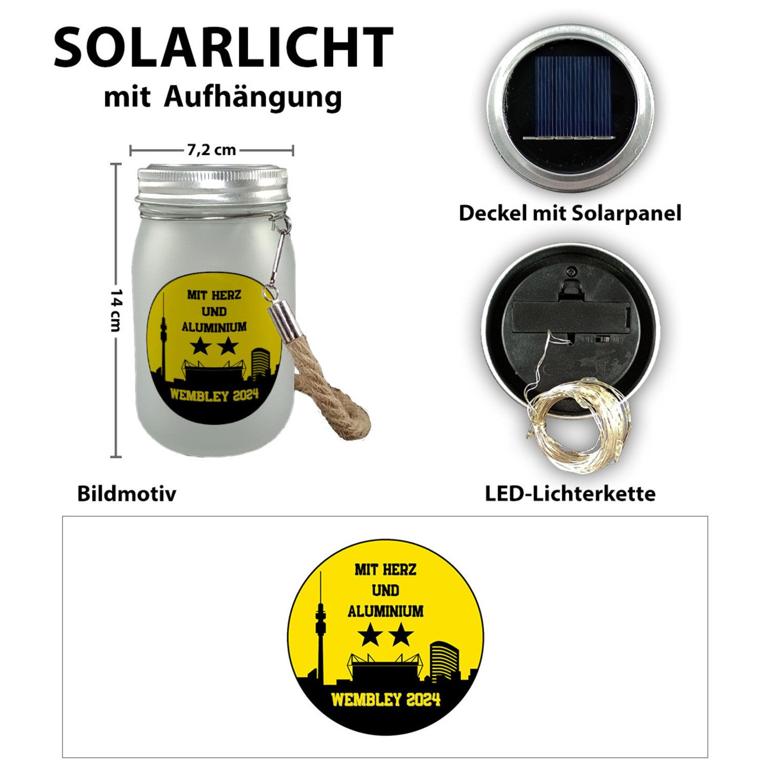 speecheese Dekolicht Dortmund Finale Wembley 2024 Solarlicht mit Spruch Her günstig online kaufen