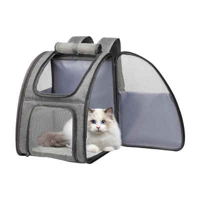 DAKYAM Tiertransporttasche faltbare Haustier-Tragetasche Transportbox Rucksack mit Matte bis 8,00 kg, für kleine Hunde und Katze, Ergonomisches Design