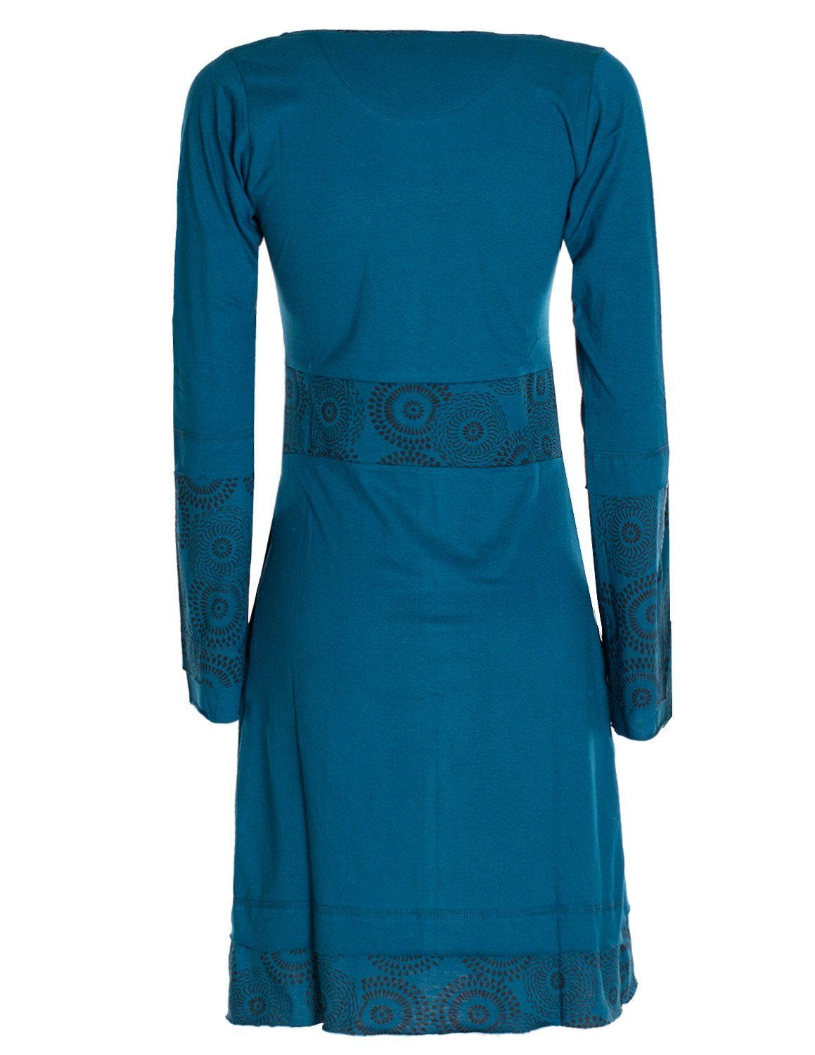 Vishes Tunikakleid Damen Langarm Longshirt-Kleid Sweatkleid Shirt-Kleid Tunika-Kleid Hippie, Guru, Retro Style – Bild 2 von 5