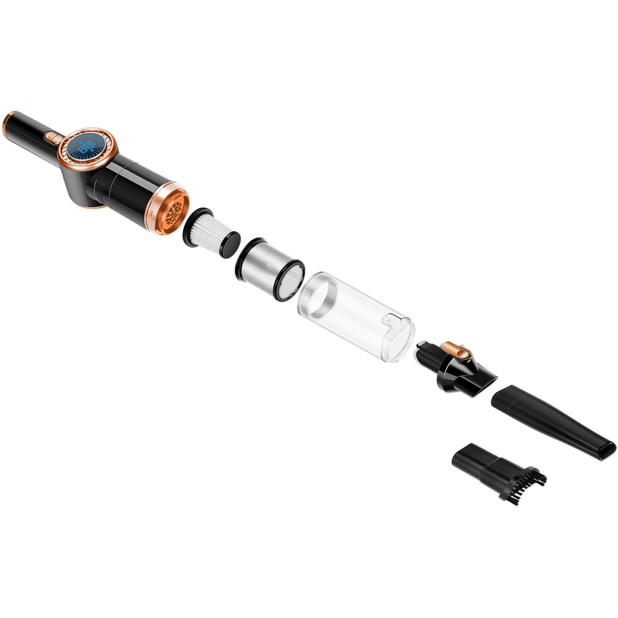 TurboTronic by Z-Line Ручні пилосмоки 15 kpa, 26 Min. Laufzeit, ultra-Leichtgewicht Boden Пилосмоки, 90 W, beutellos, Akkustaubsauger mit Ladestation, Wandhalterung, Zubehörhalterung