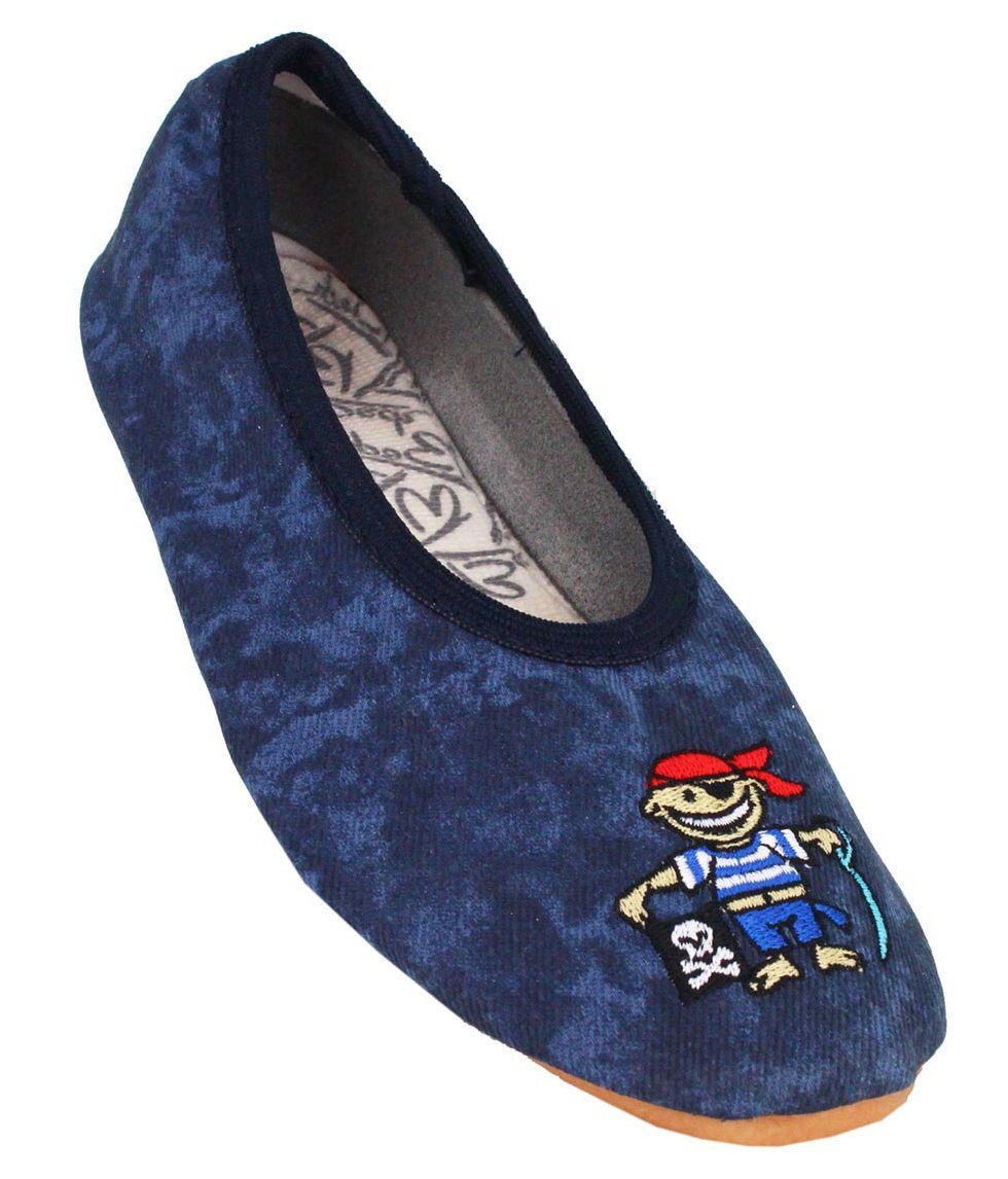 Beck Schläppchen Pirat Gymnastikschuh (für schmale Füße, für Sport, Kita, Schule und Zuhause) mit rutschfester Gummi-Laufsohle