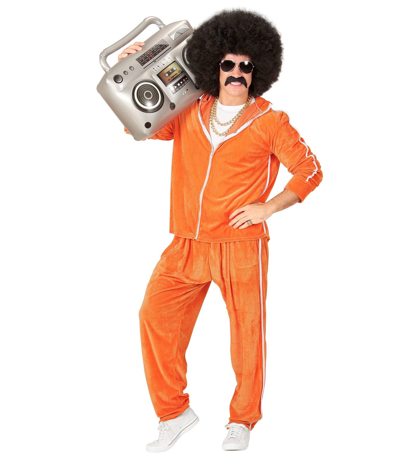 Widmann S.r.l. Kostüm Party Trainingsanzug 'Samt' für Herren, Orange