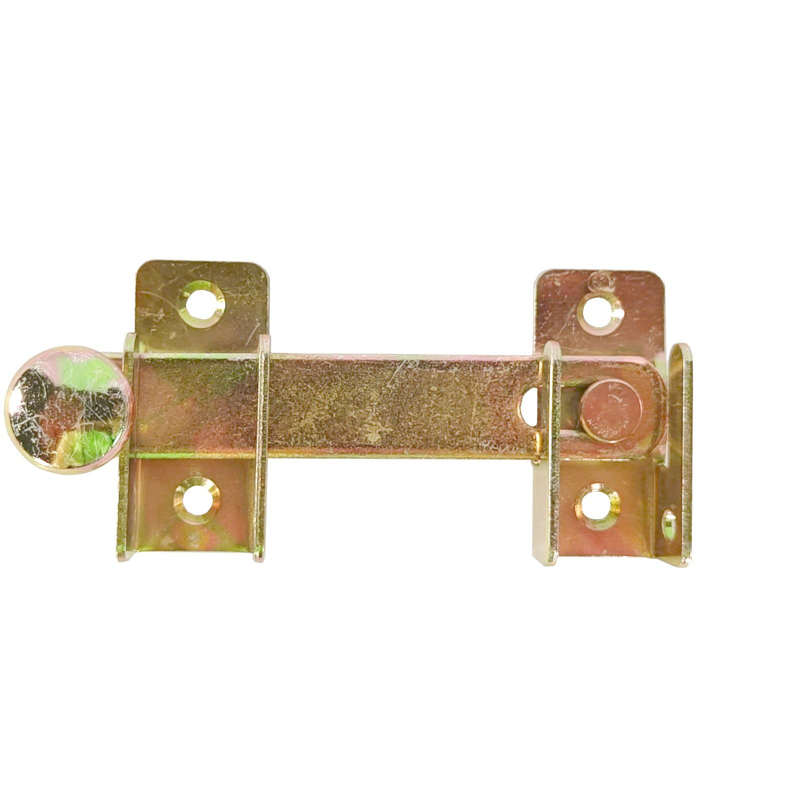 BooGardi Türriegel Schlagladenüberwurf, (1-tlg., Verschlussriegel mit Falle gelb verzinkt), Türriegel Torriegel Tor Tür Verschluss Riegel