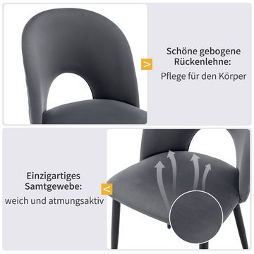 Celya Essgruppe Esstisch mit 4 Stühlen,Samt Esszimmerstuhl Mit Diamantmuster, (Set, Tisch mit 4 Stuhlen), Rechteckiger Esstisch Moderner Küchentisch Set,Schwarz Tischbeine