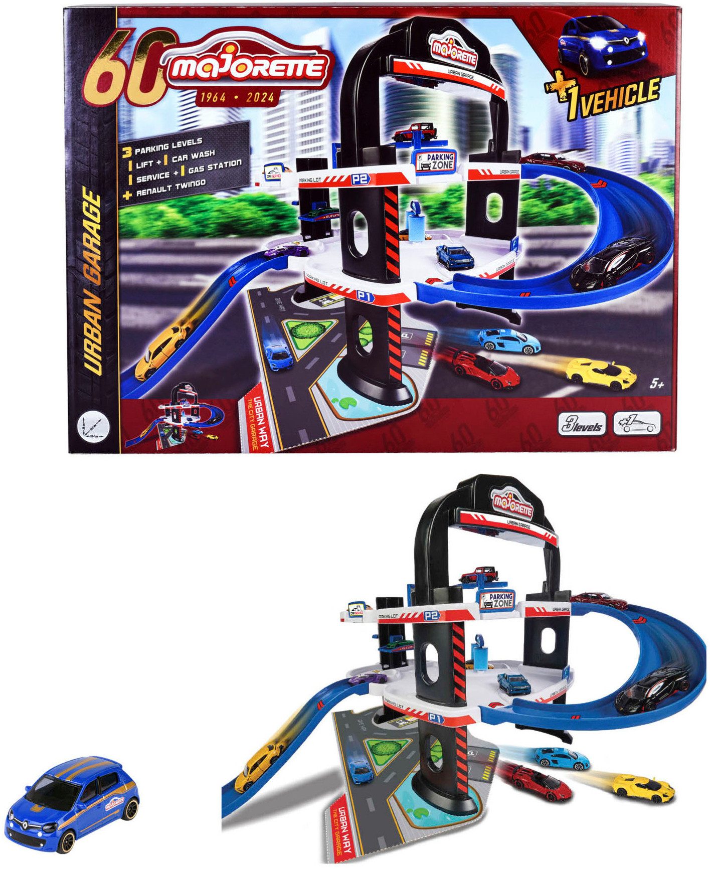 majORETTE Spiel-Parkgarage Urban Garage 60 Years Anniversary+1 Car günstig online kaufen