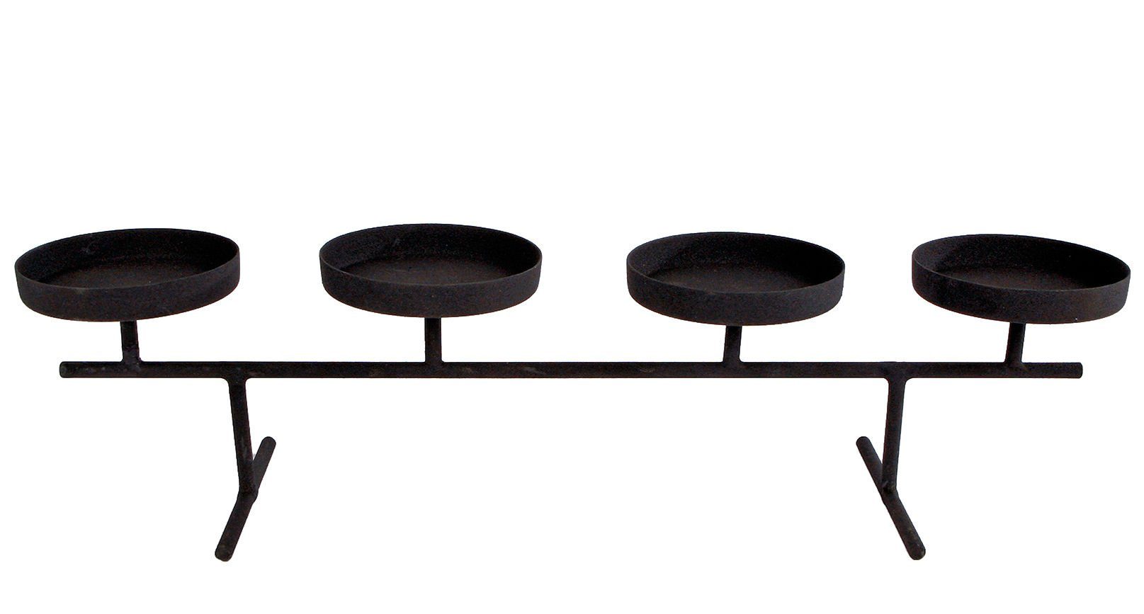 Kerzenhalter Stumpen- Spetebo 1 Advents 40cm und auf Metall Kerzenleuchter St., 1x Kugelkerzen Fuß bis Durchmesser (Packung, 7,5cm Kerzentellern), mit 4 Kerzenständer schwarz