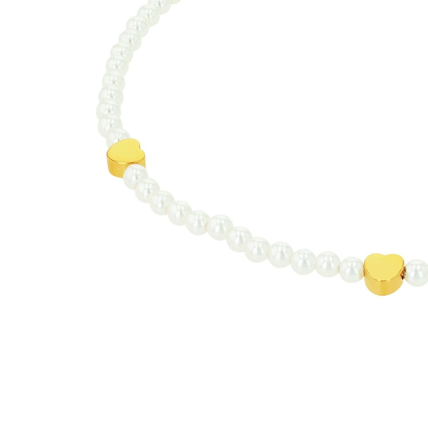 Amor Fußkette mit Herzen, mit Glasperle