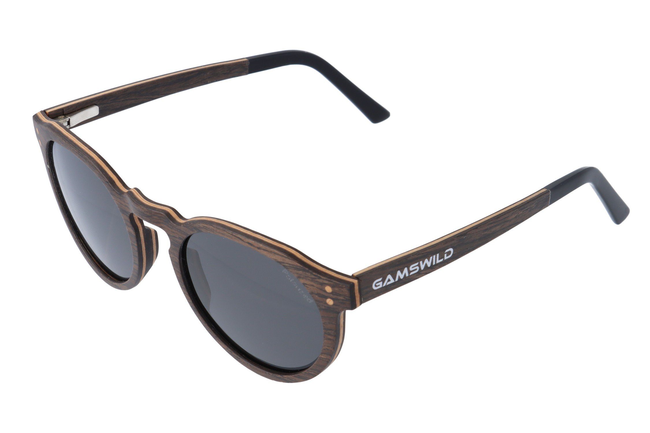 Gamswild Sonnenbrille UV400 GAMSSTYLE Holzbrille polarisierte Gläser Damen Herren Unisex, Modell WM0014 in braun, grau & G15