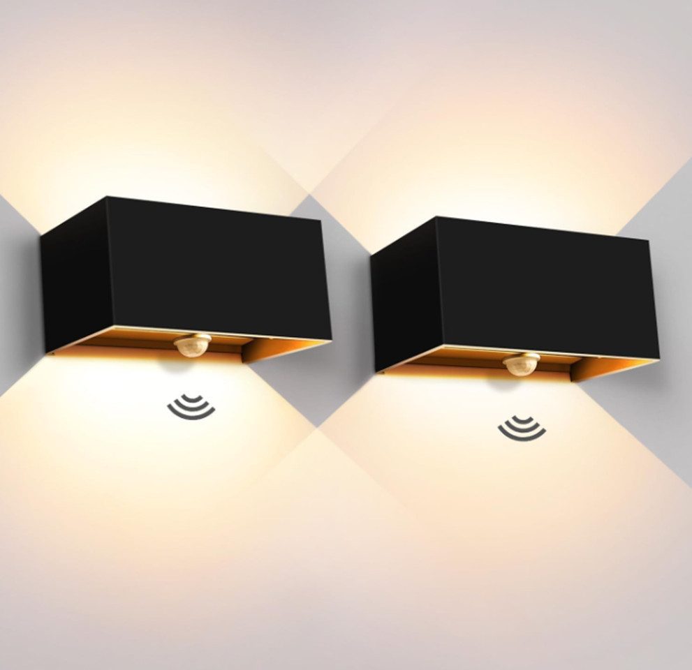 TSE Lichtanlage Kingwei 2x LED Außenwandleuchte 20W IP65 Bewegungsmelder 3000K