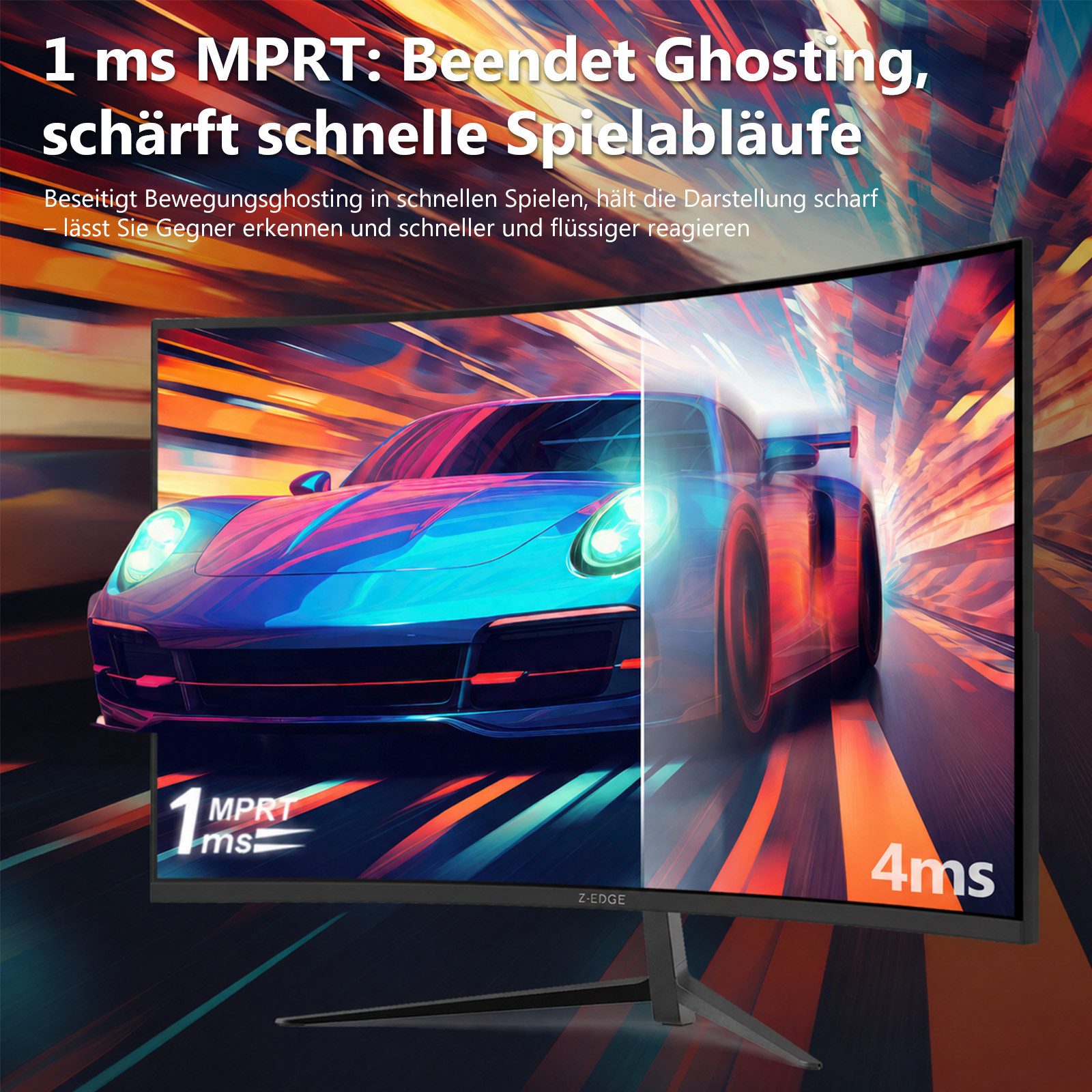 Z-EDGE LED, 1650R Curved-Gaming-Monitor (61 cm/24 ", 1920 x 1080 px, FHD, 1 ms Reaktionszeit, 200 Hz, LCD)