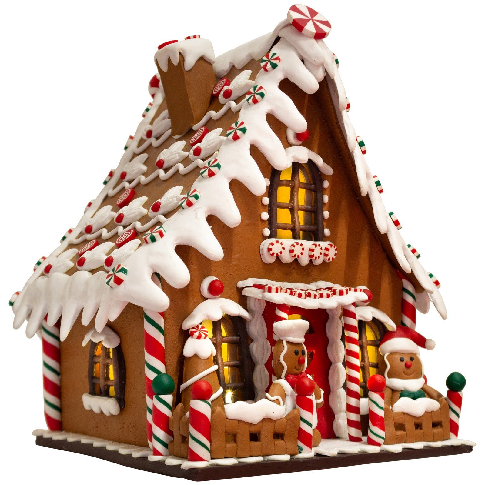 Christmas Paradise Weihnachtshaus Lebkuchenhaus mit LED 23 cm, Weihnachtsdeko, braun, leuchtet