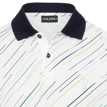 GOLFINO Poloshirt Golfino New Directions Printed Polo Optic White