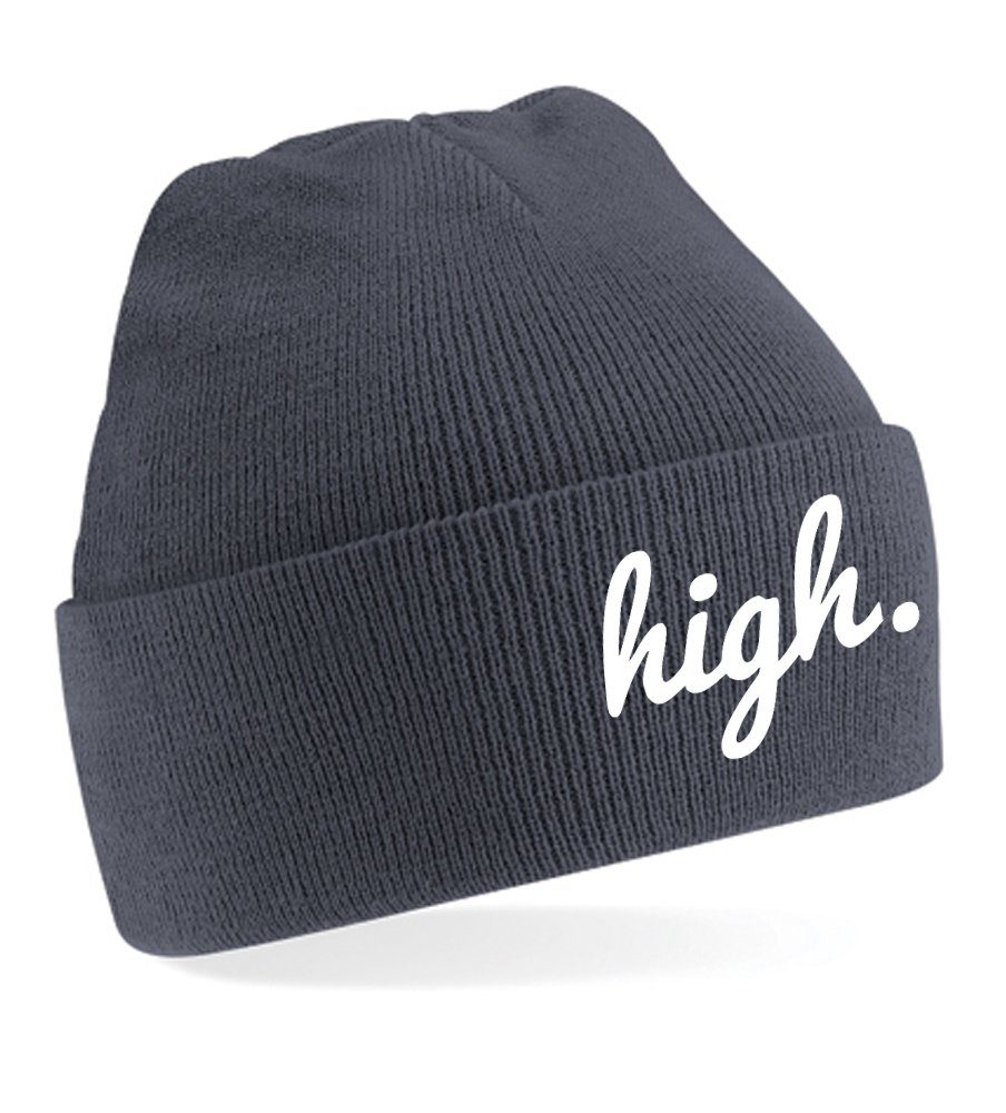 Beanie Unisex High & Mütze Erwachsenen Brownie 420 Blondie Grau