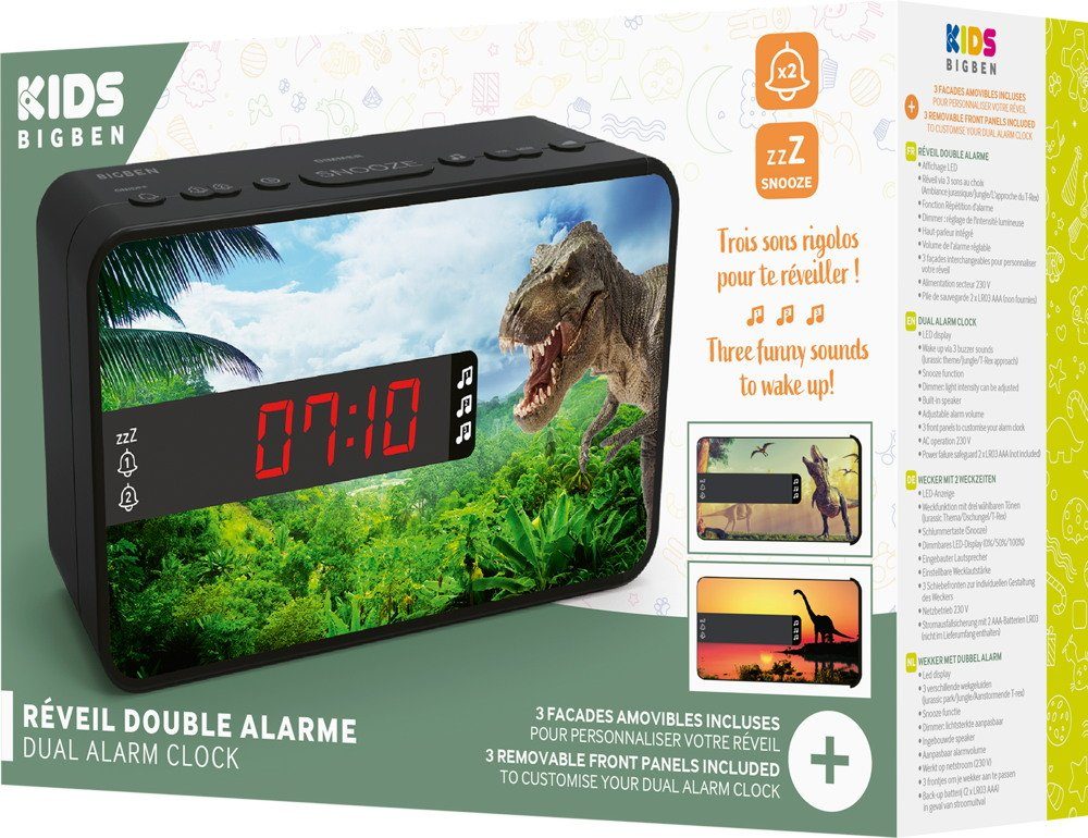 BigBen Wecker Kids Wecker RR16 Dino dimmbares Display inkl. 3 Frontblenden AU387339