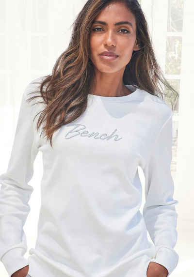 Bench. Loungewear Sweatshirt Loungeshirt mit Logostickerei, Loungewear, Loungeanzug