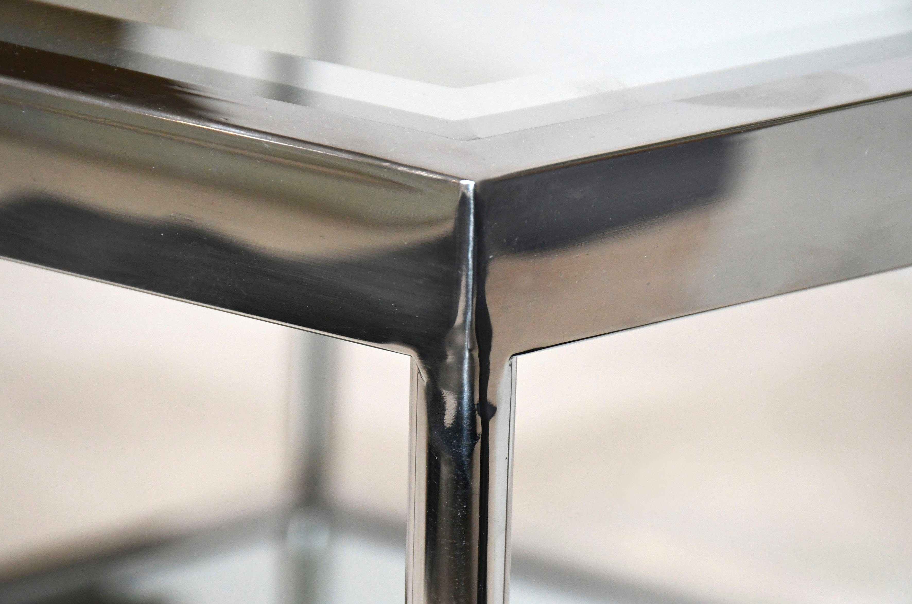 Leonique Couchtisch Maik, Couchtisch, 4 Tische, Glas, Chromgestell, 50x50x35/45