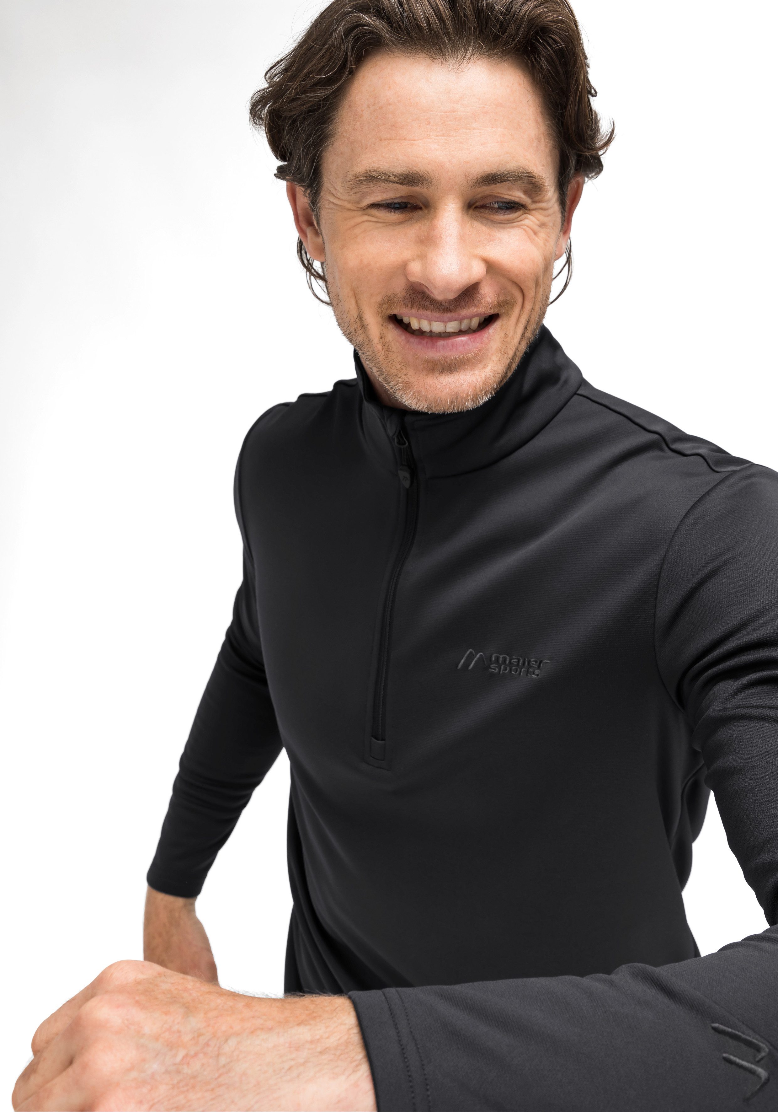 schwarz Maier Warmer leichter und Rolli Langarmshirt Ski Felix und für mehr Sports