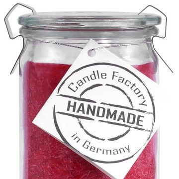 Landshop24 Duftkerze Candle-Factory Duftkerze aus Stearin im Weckglas Mini Jumbo (Duft "Apfelpunsch), brennt bis zu 70h