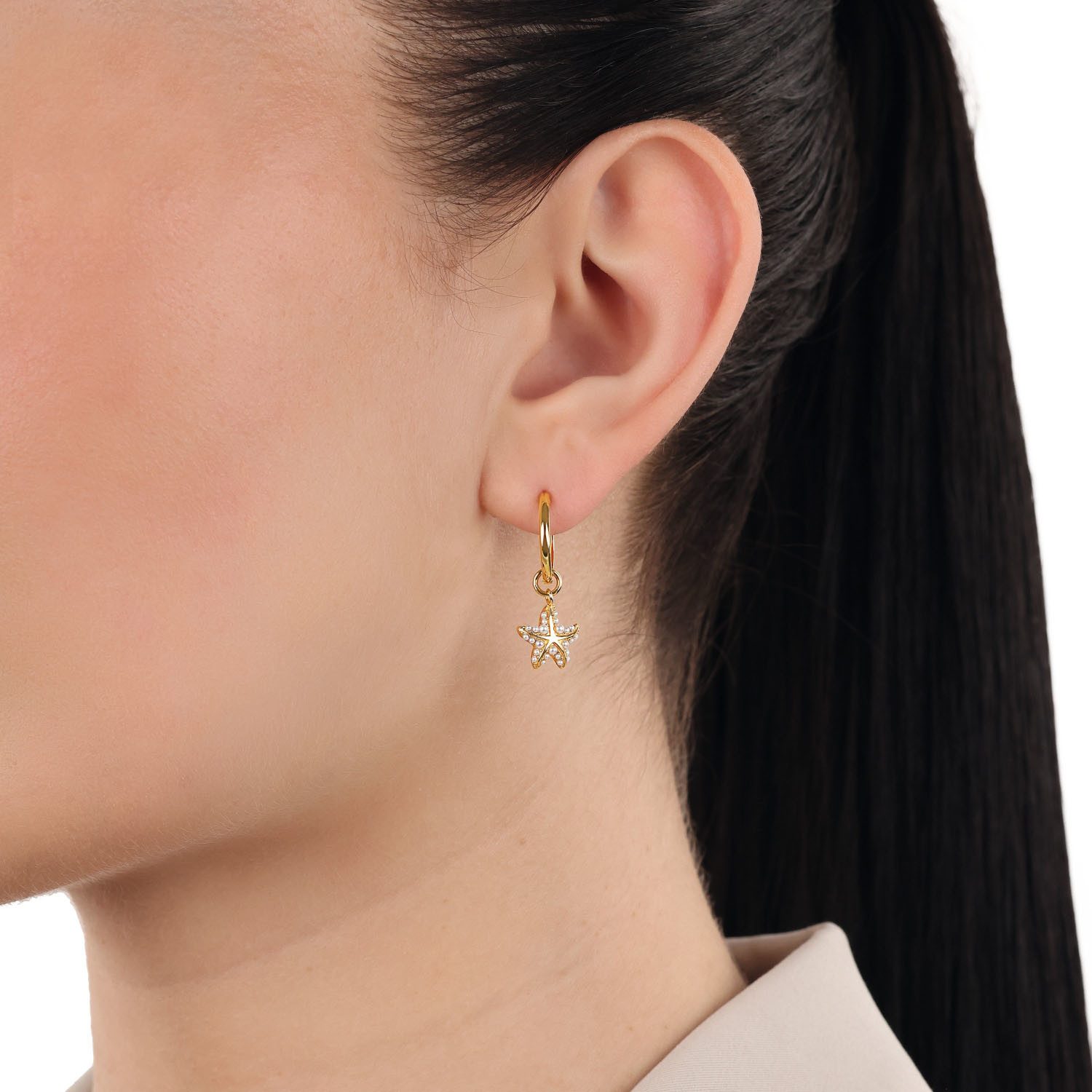 Amor Charm-Einhänger Seestern-Optik, mit Glasperle