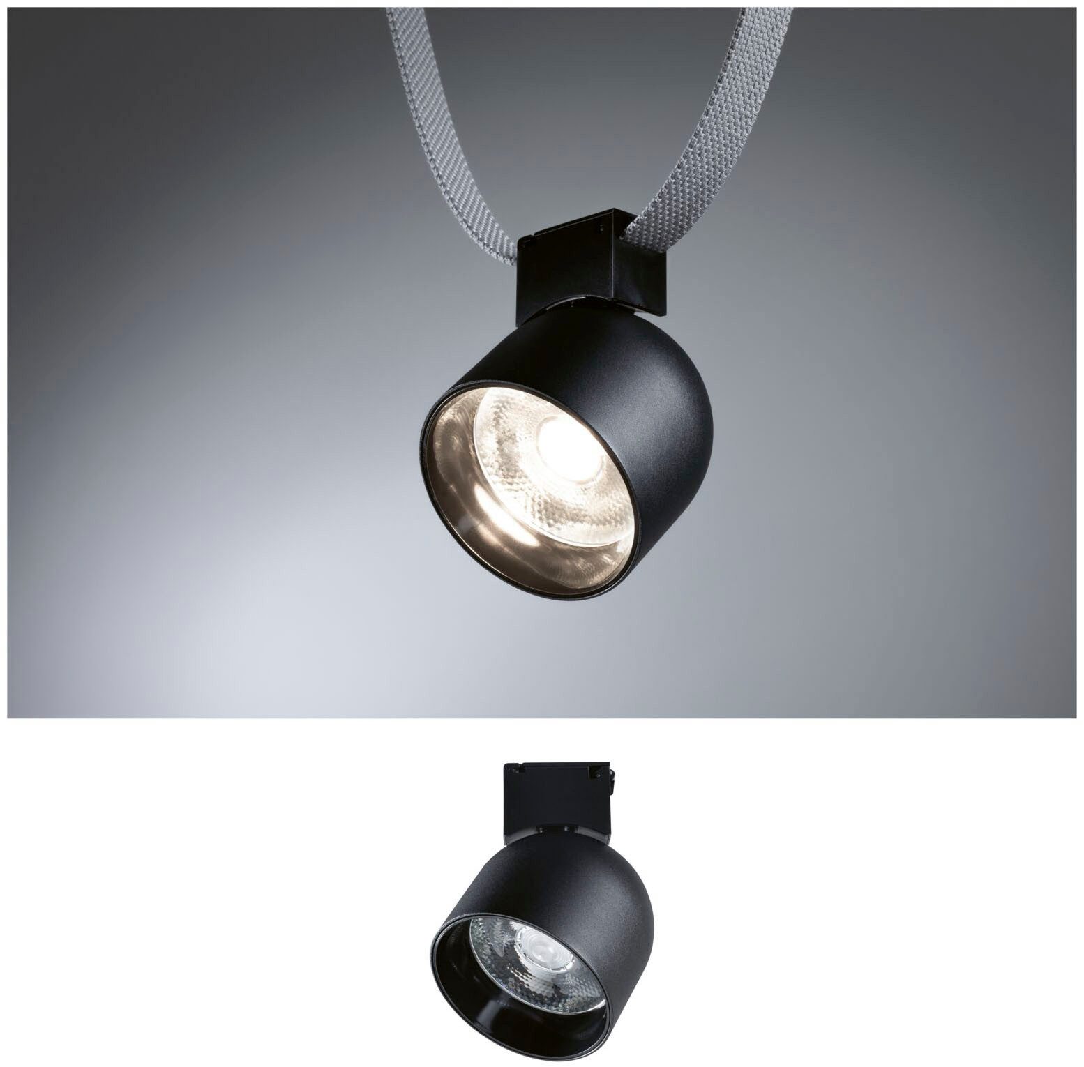 Paulmann Hängeleuchte ULine Spot Ronde 85mm 7W Schwarz, LED fest integriert, Warmweiß