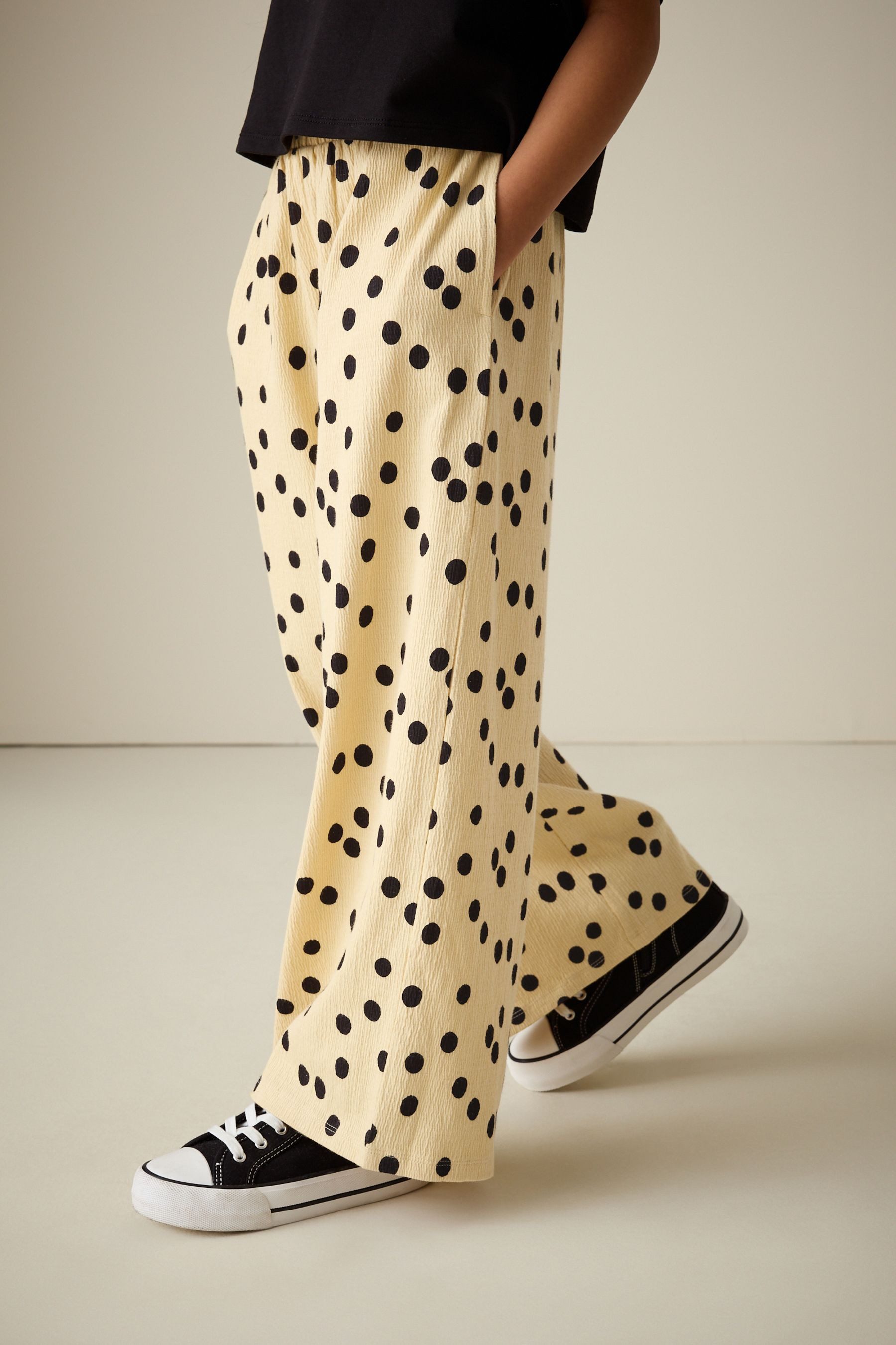 Next Palazzohose Strukturierte Hose mit weitem Bein (1-tlg)