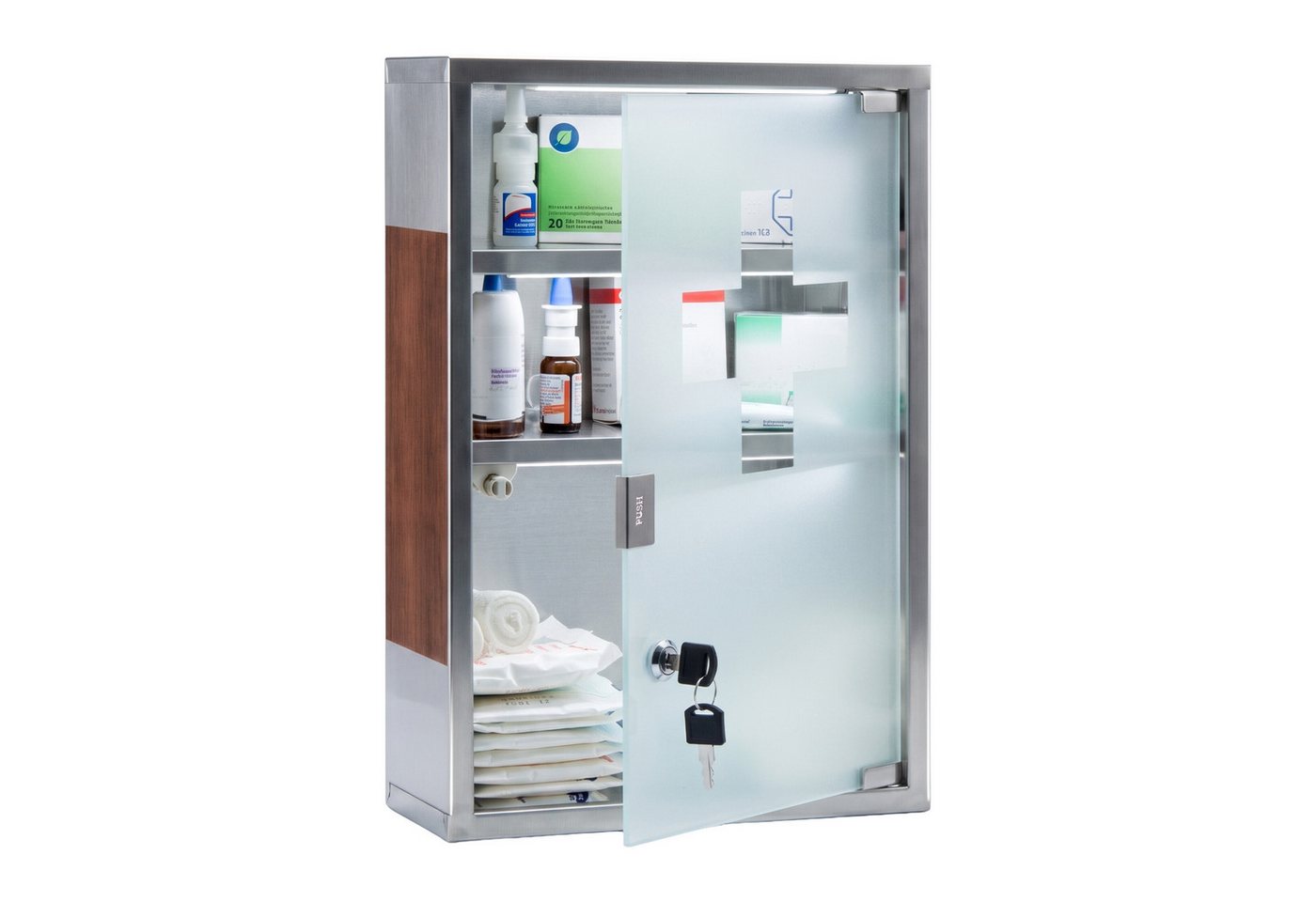 relaxdays Medizinschrank EMERGENCY Edelstahl XL (1-St)