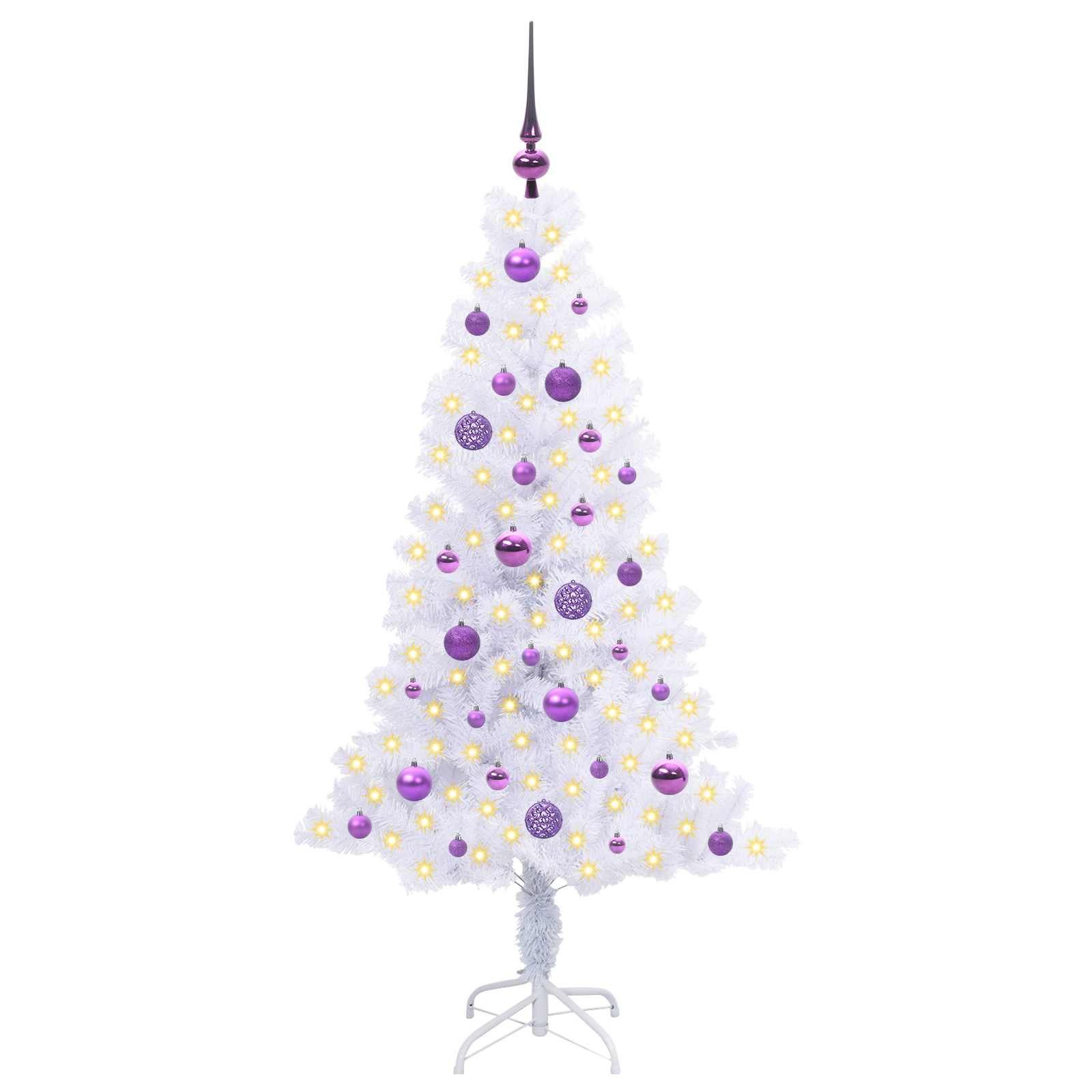 vidaXL Künstlicher Weihnachtsbaum Künstlicher Weihnachtsbaum Weiß 150 cm PVC und Stahl